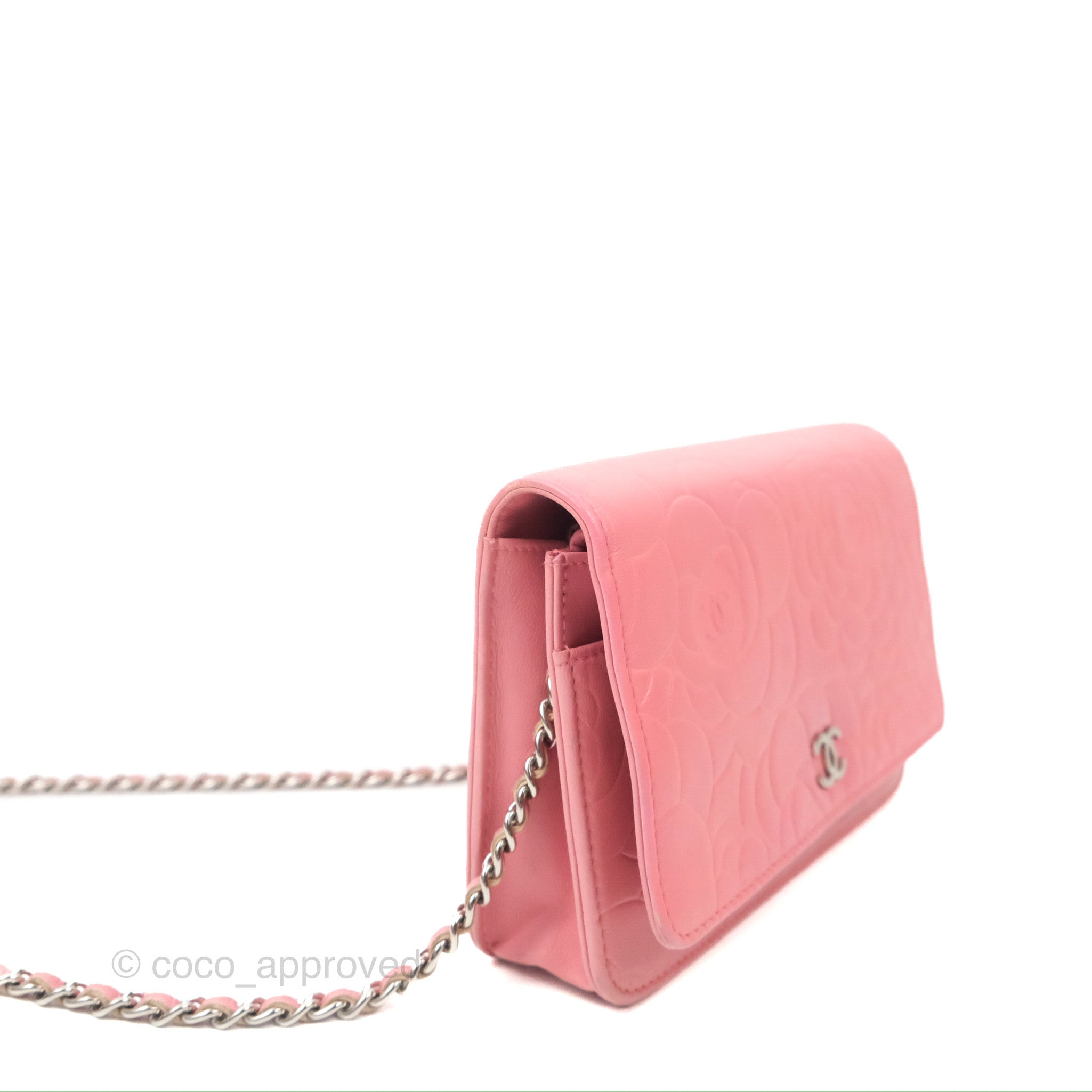 Chanel Long Wallet Camellia Pink Leather
