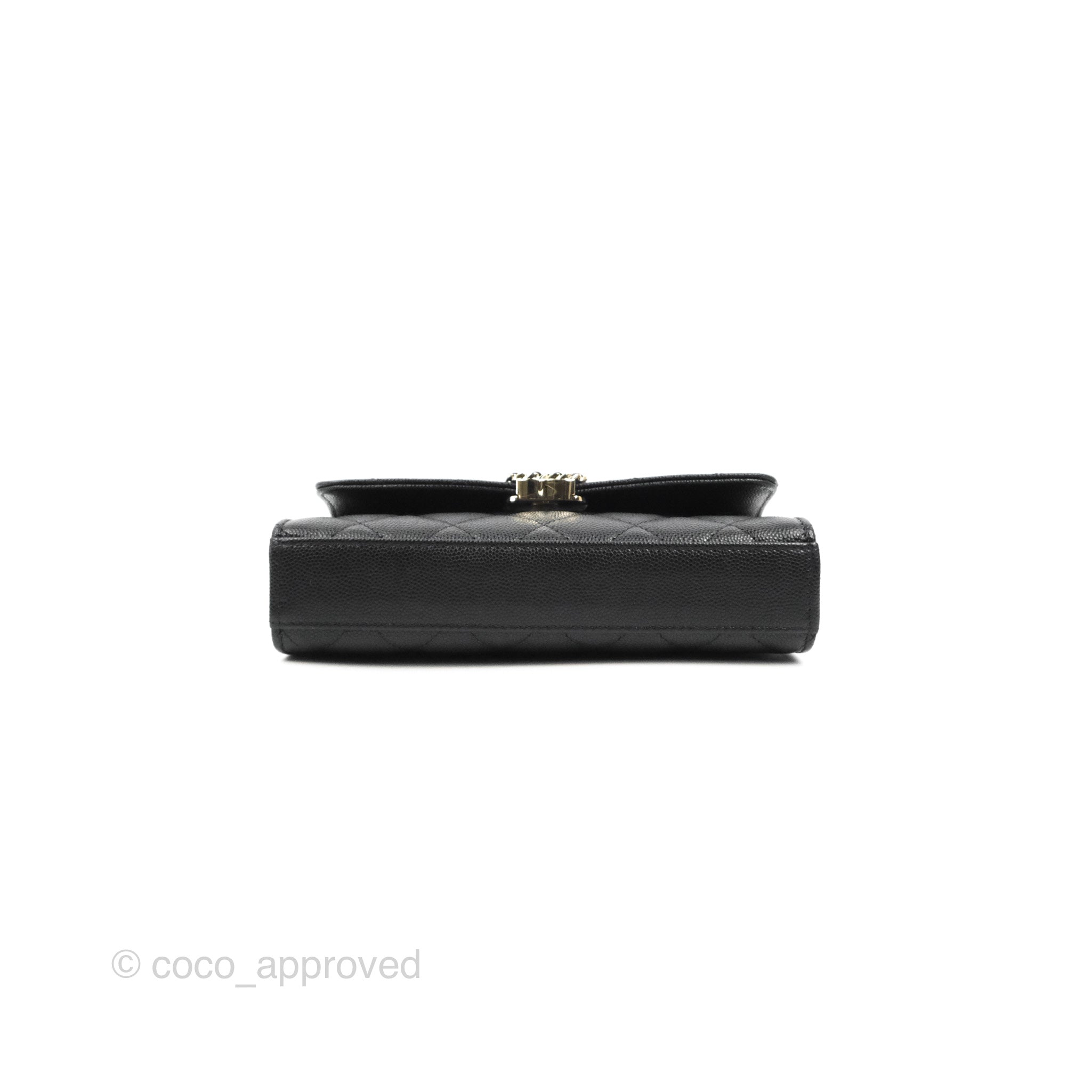 Chanel Top Handle Clutch with Chain Black Caviar Light Gold Hardware 2 –  Coco Approved Studio