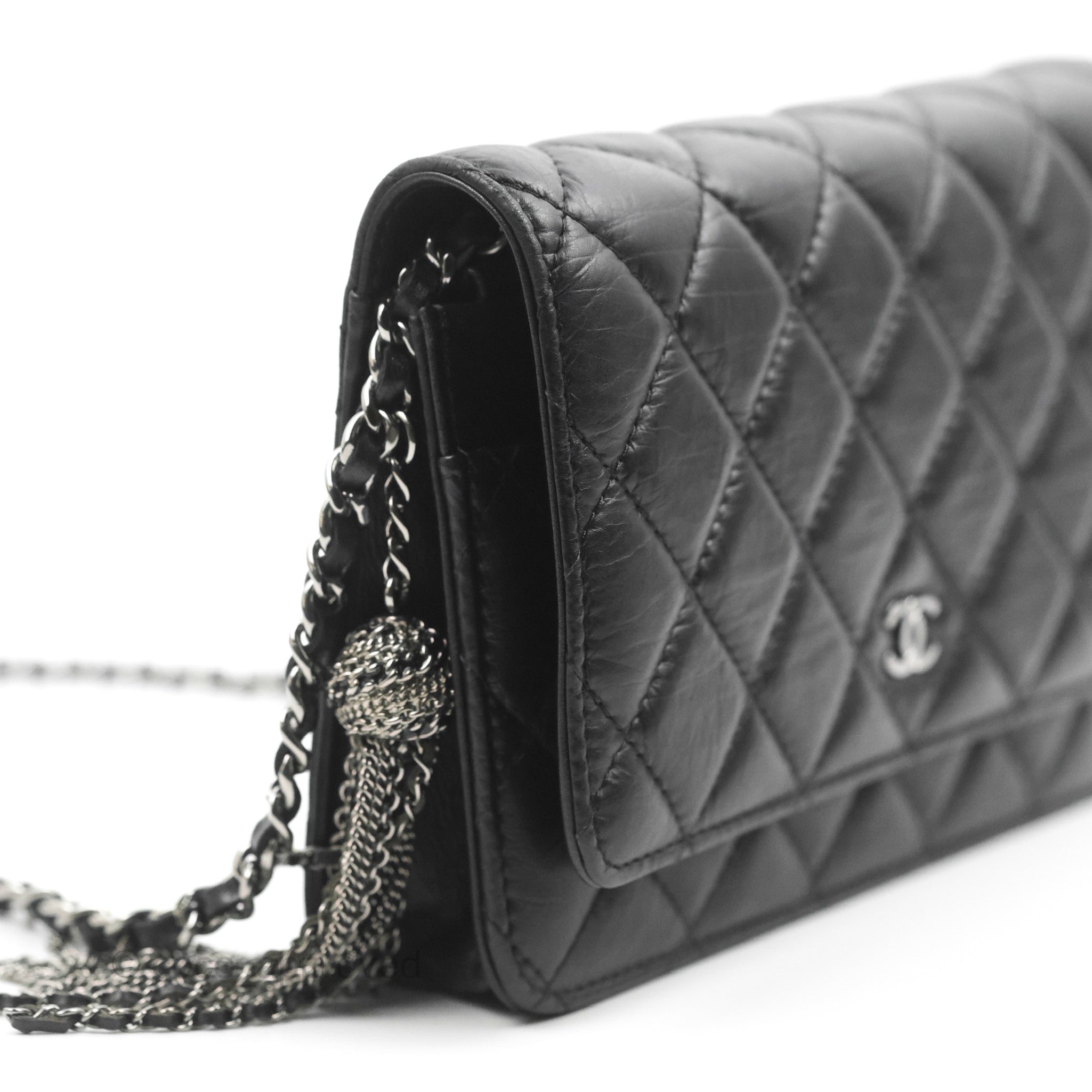 Chanel Quilted Tassel Wallet On Chain WOC Black Aged Calfskin – Coco  Approved Studio