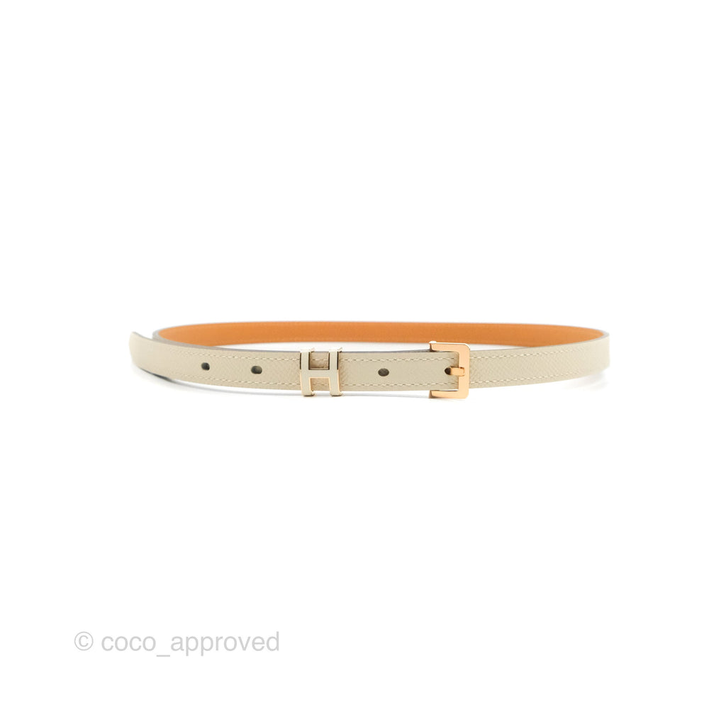 Hermes Pop H 15 Belt Craie Epsom Rose Gold Hardware