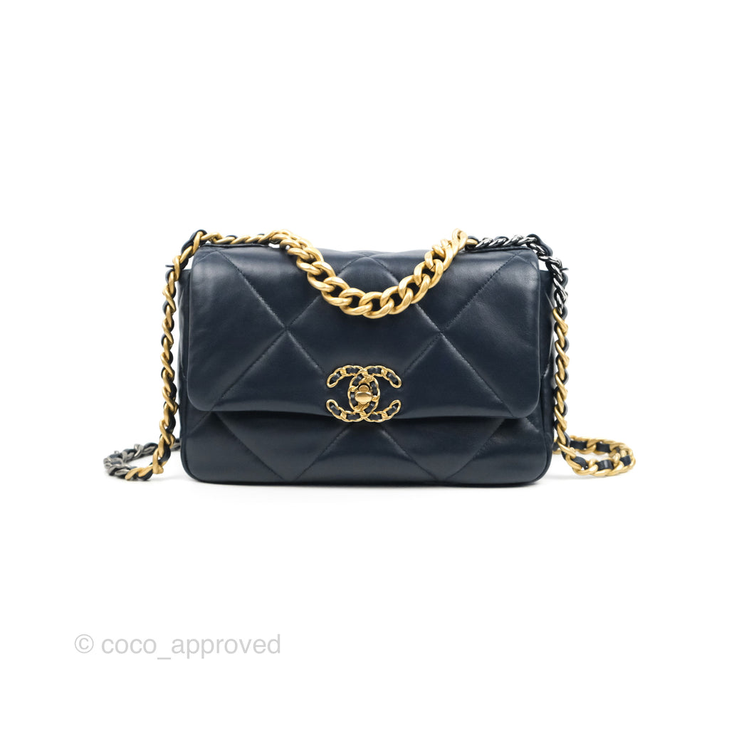 Chanel 19 Small Navy Lambskin Mixed Hardware