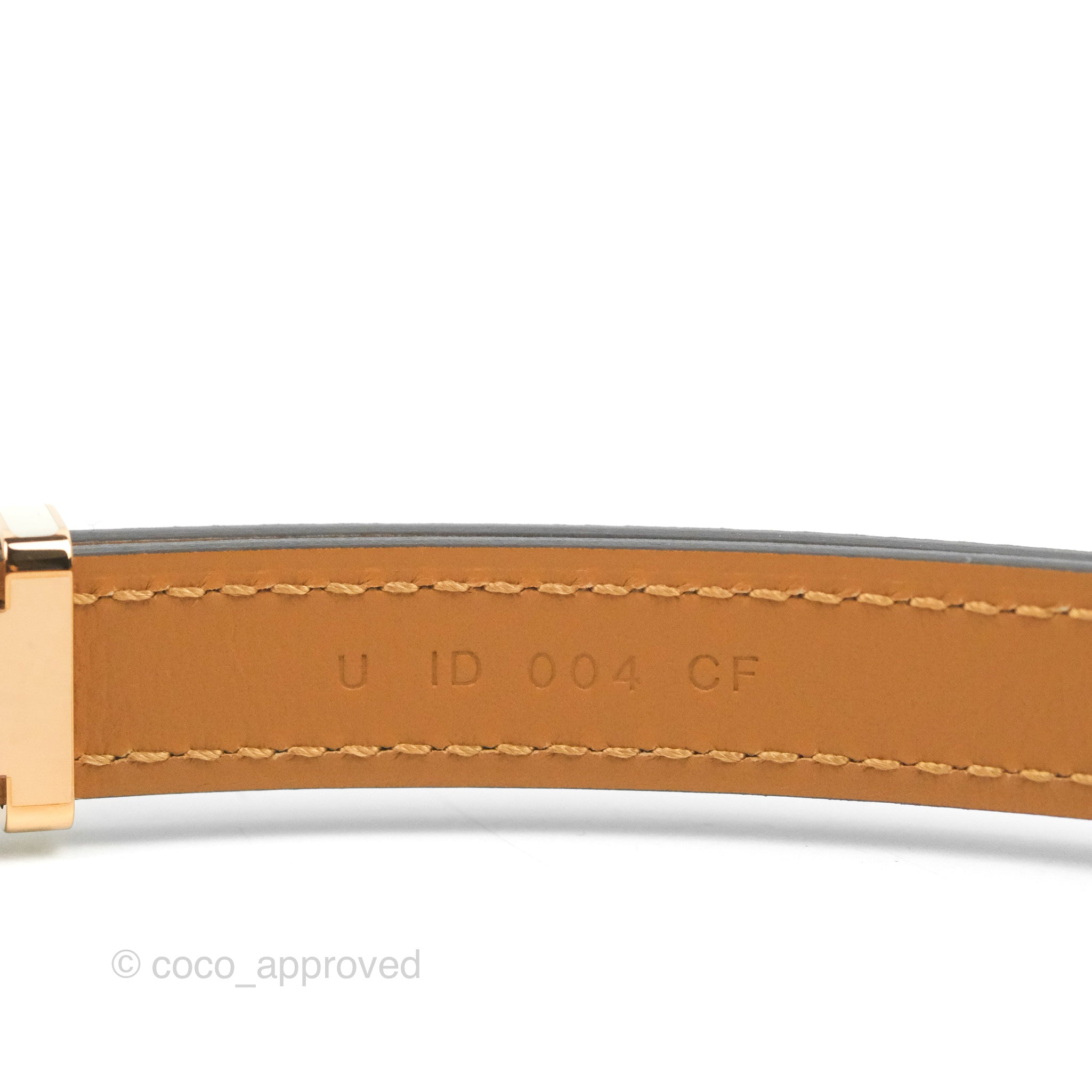 Hermes Pop H Belt Craie Rose Gold Hardware 70