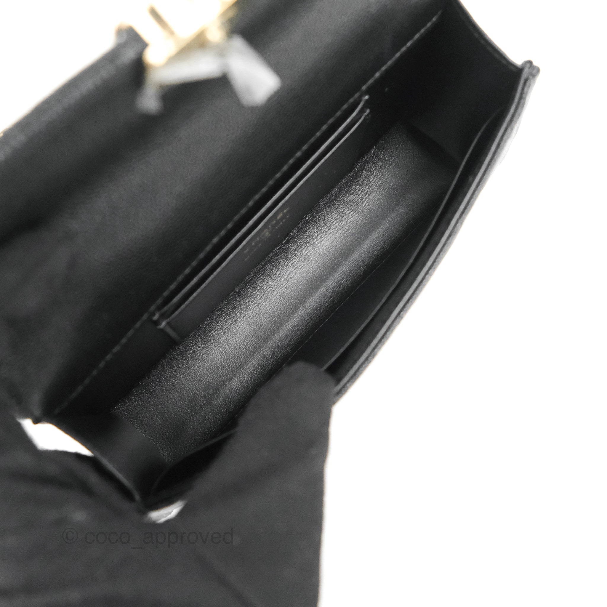 Chanel Black CC Pearl Flap Coin Purse w/Chain – The Closet