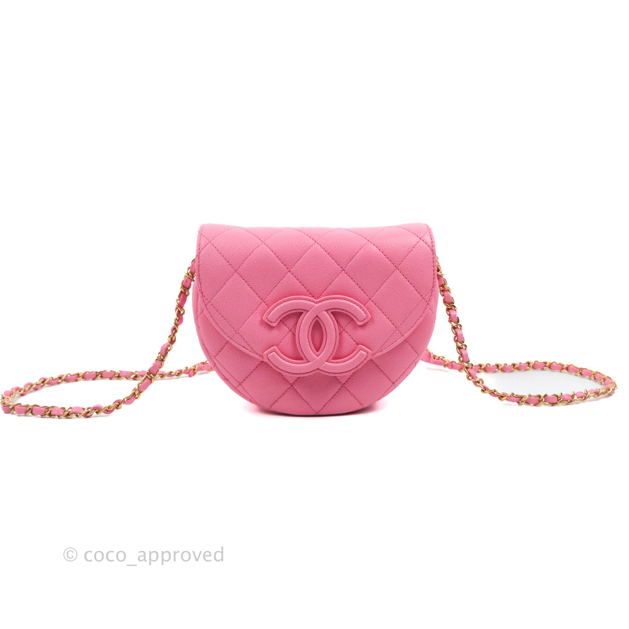 Chanel Mini Messenger Pink Caviar Bag 23P