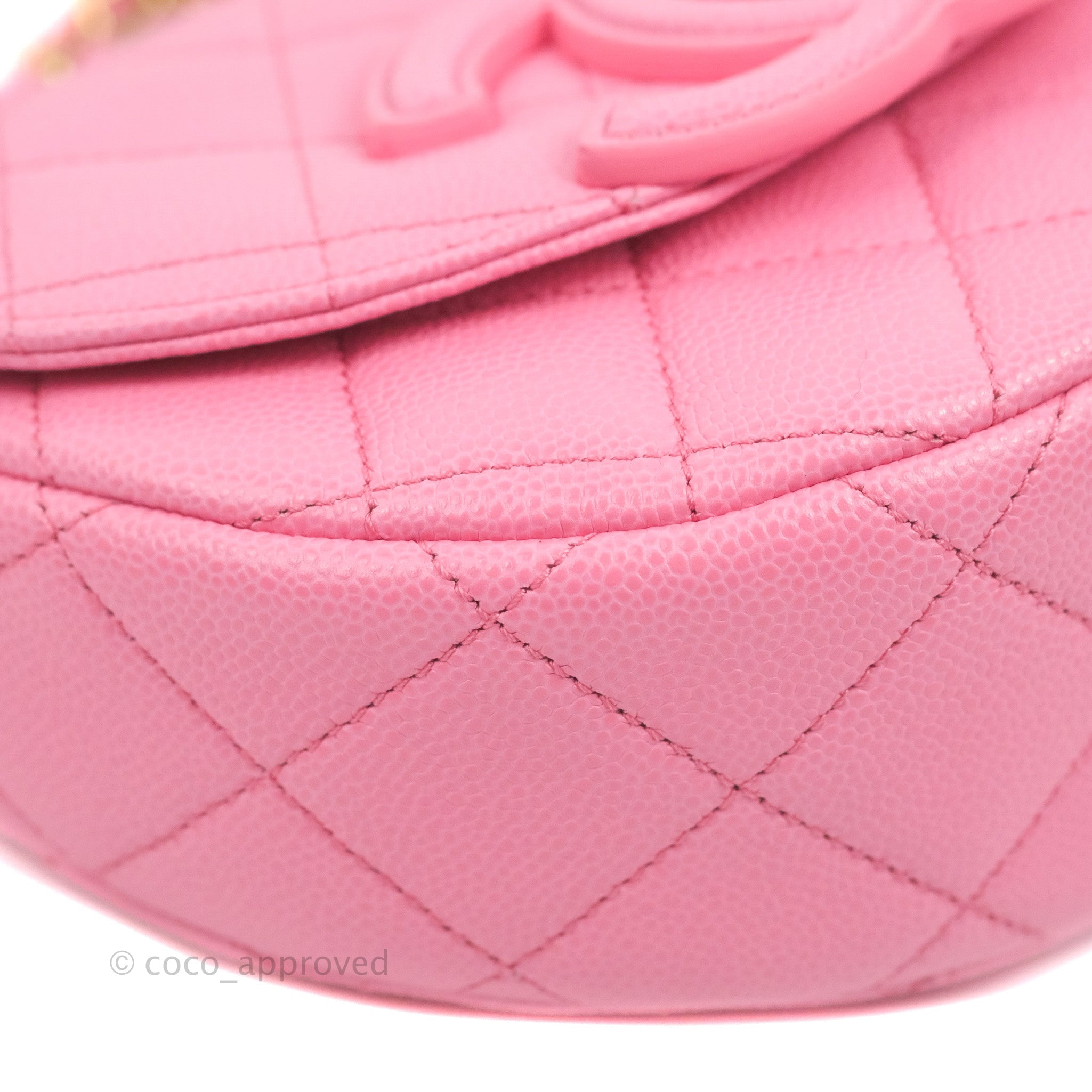 SOLD) CHANEL Pink Caviar Mini Clutch With