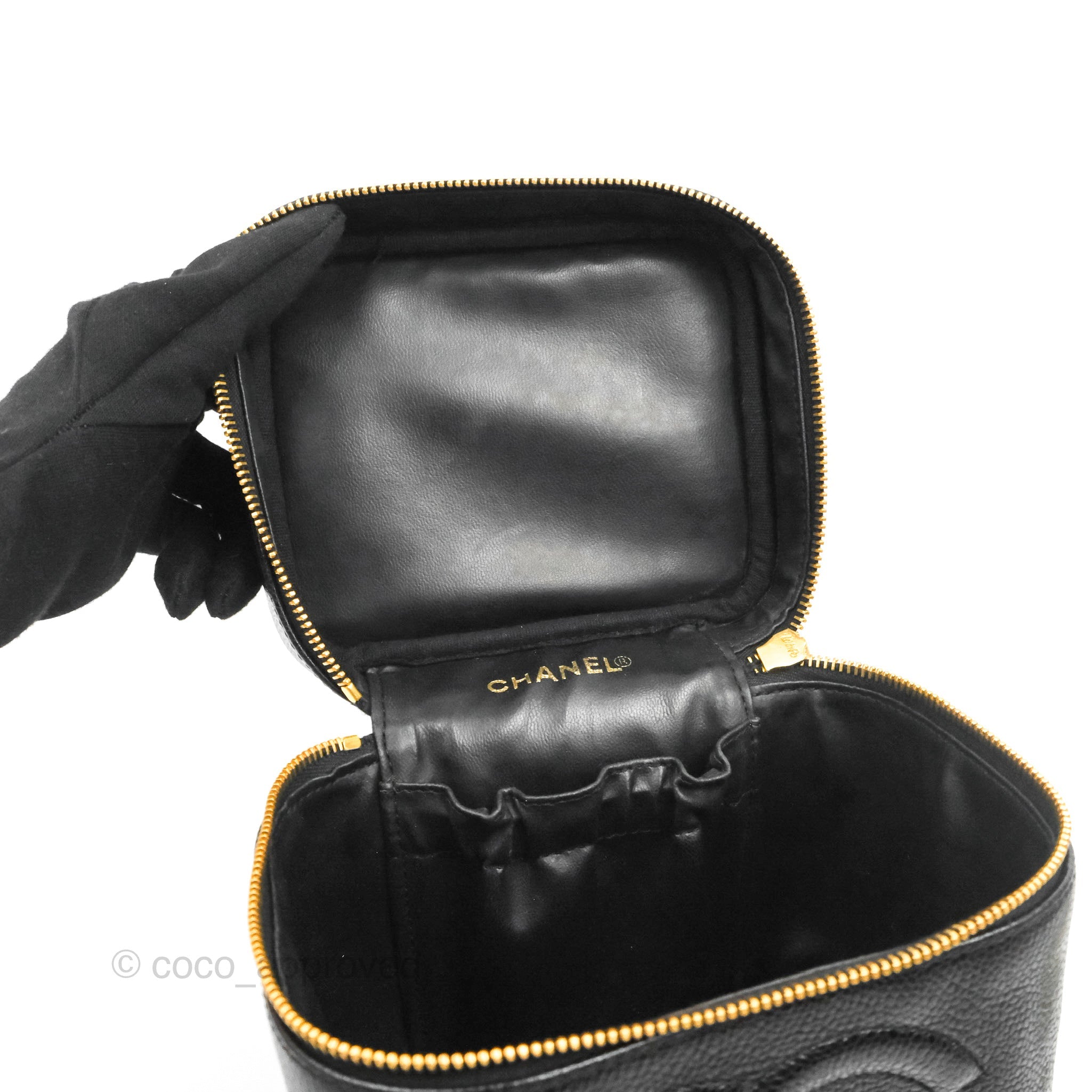 Chanel Vintage Black Caviar Timeless Vertical Vanity Case Gold Hardware,  2000-2002 Available For Immediate Sale At Sotheby's