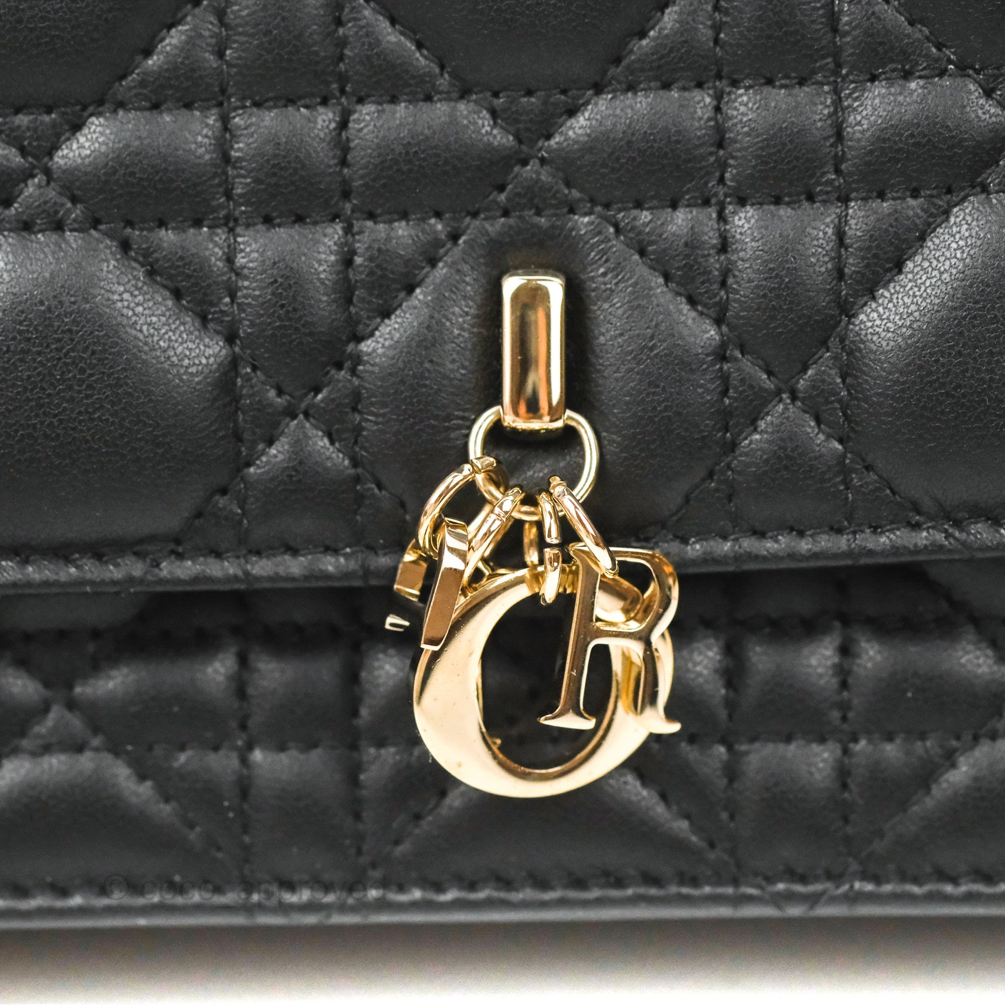 CHRISTIAN DIOR Lambskin Miss Dior Mini Bag Black 1298503