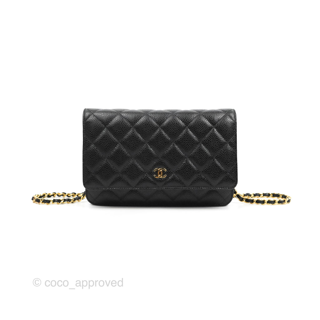 Chanel Quilted Classic WOC Black Caviar Gold Hardware