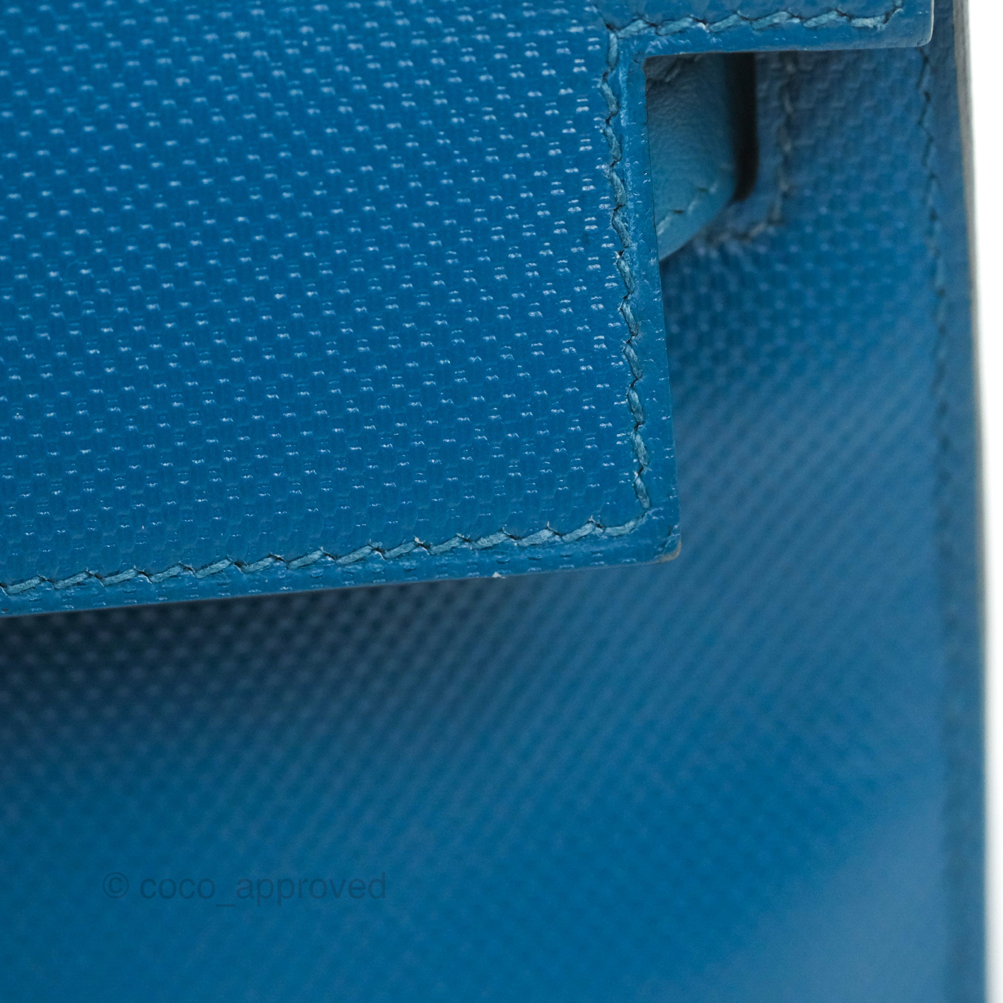 Hermes Kelly Pochette Bleu Paradis Swift Palladium Hardware #T - Vendome  Monte Carlo