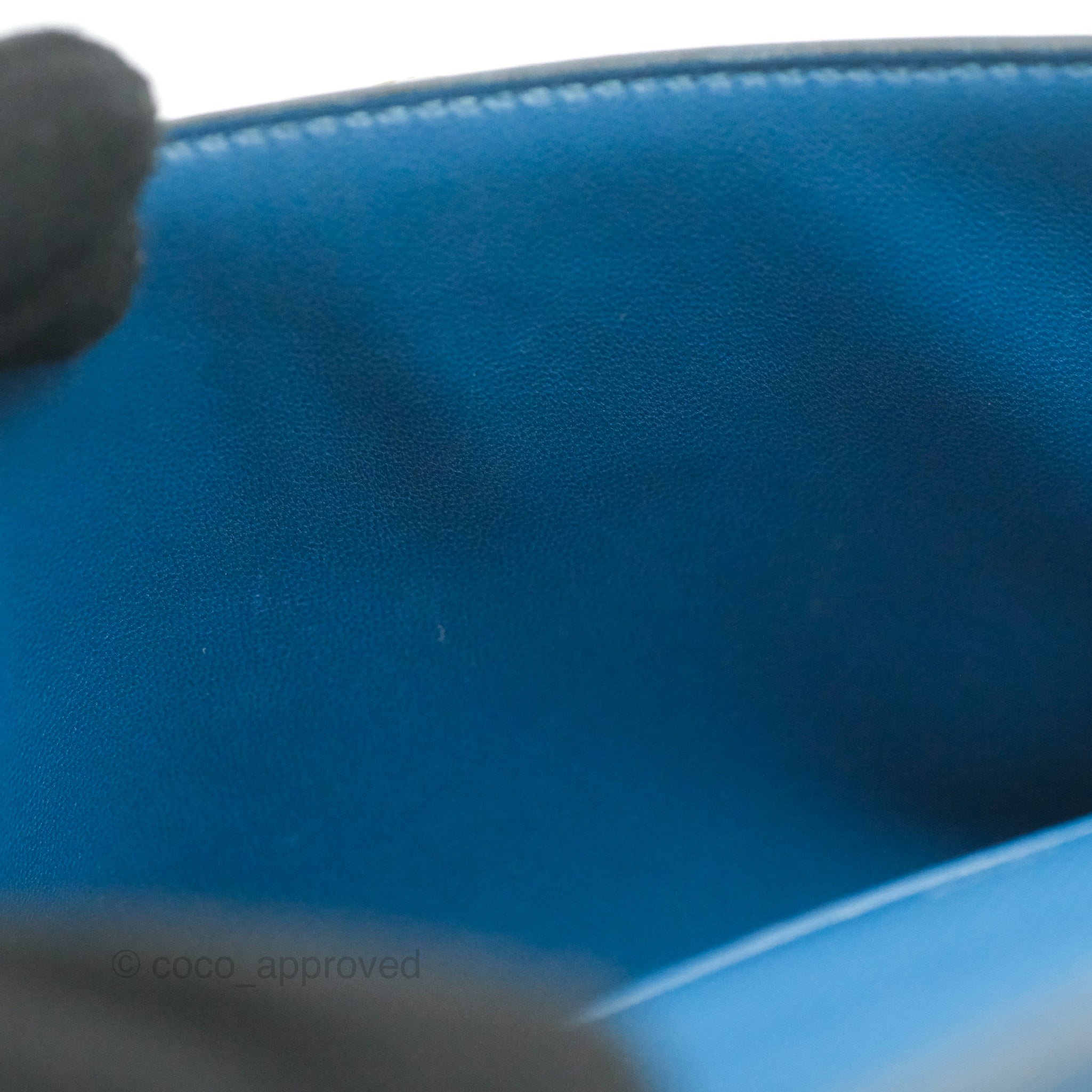 Kelly clutch leather clutch bag Hermès Blue in Leather - 32092148