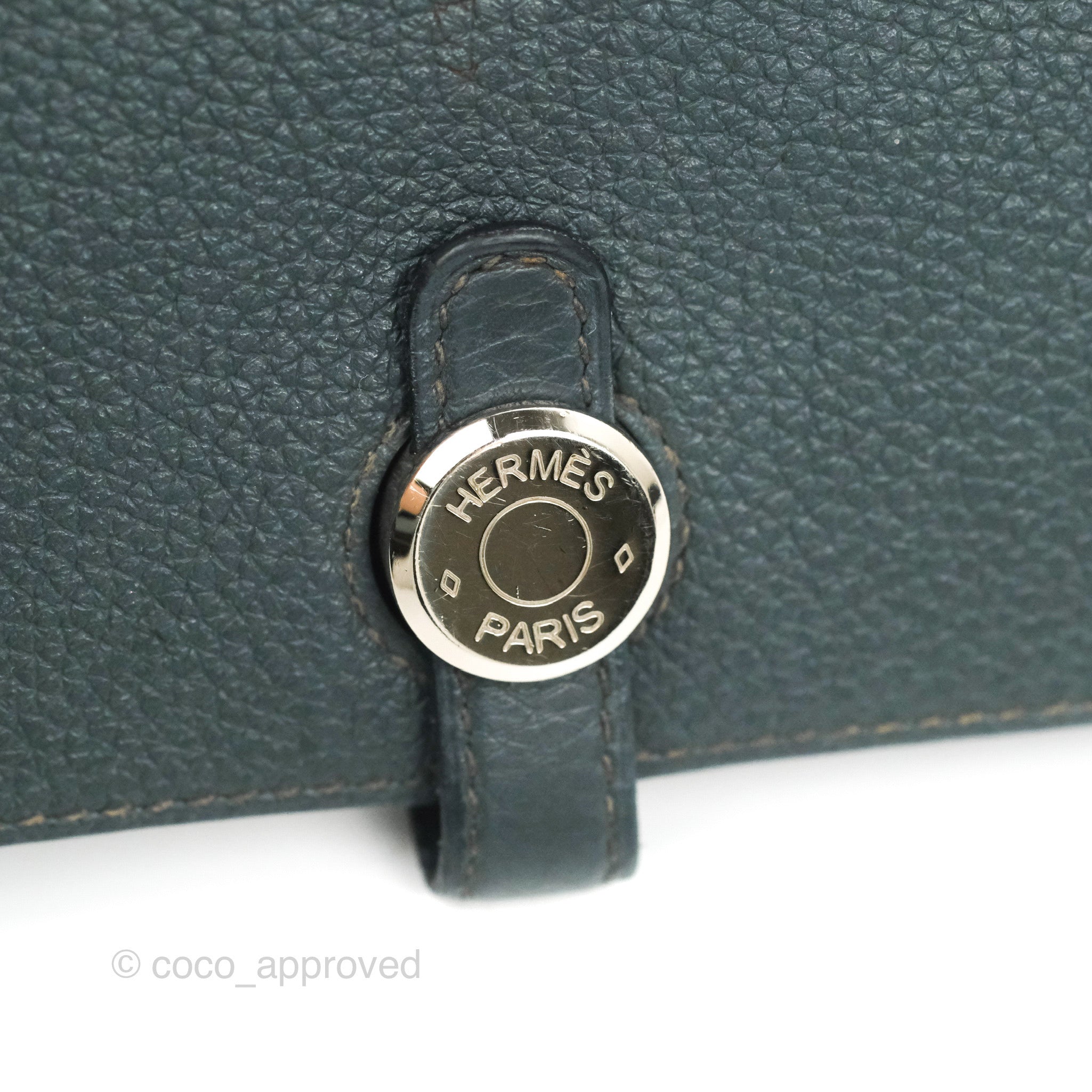 Hermes Dogon Duo Combined Wallet Dark Grey Blue TM Palladium Hardware –  Coco Approved Studio