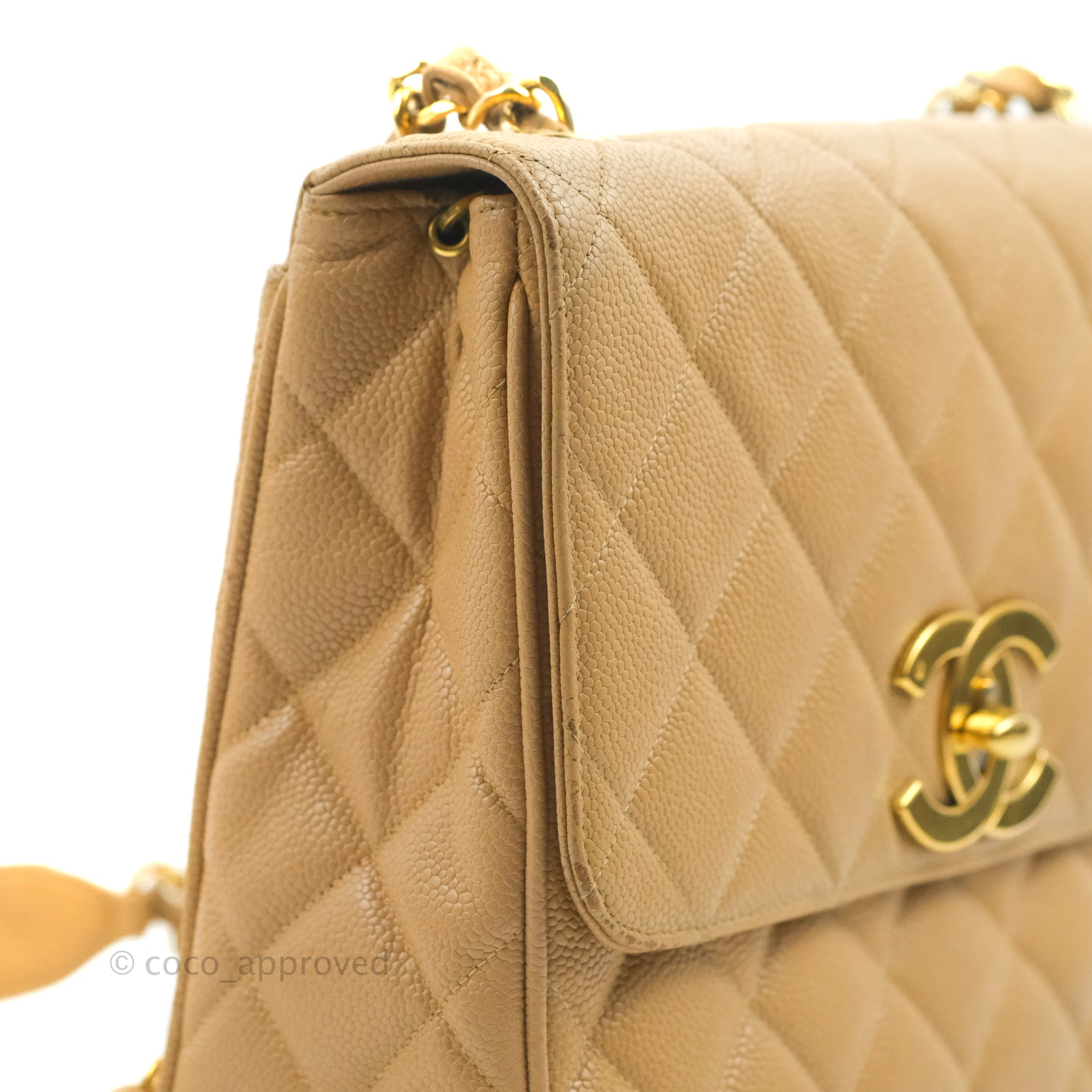 Brown Quilted Caviar Small Classic Flap Bag Gold Hardware, 2023