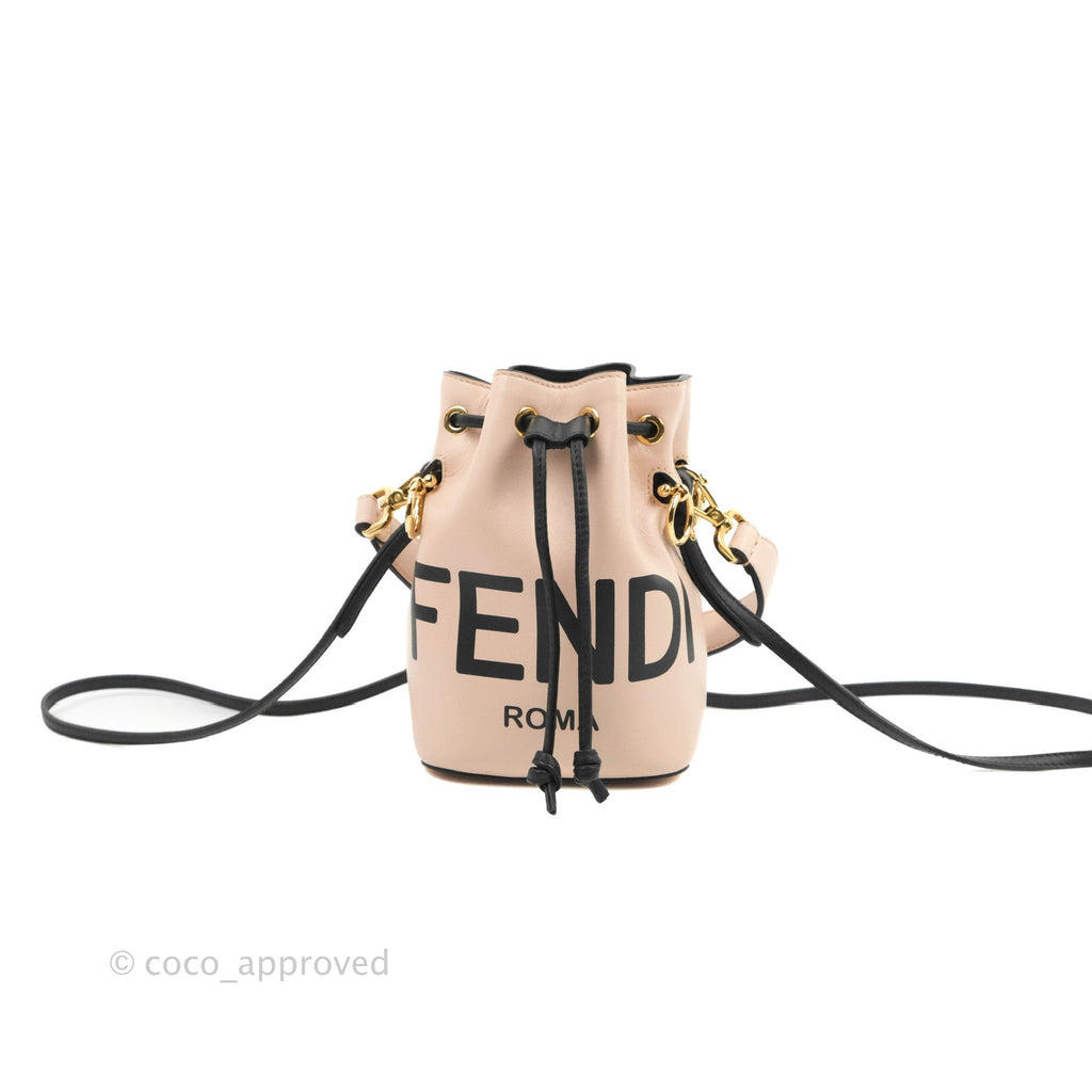 Fendi Mini Mon Tresor Bucket Bag Pink/Black Calfskin