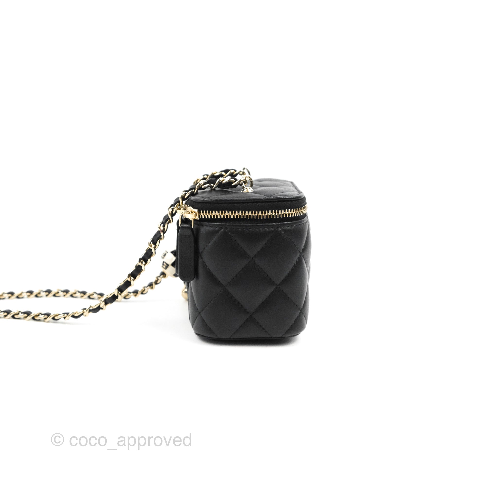 Chanel Coco Pearl Crush Mini Vanity Case w/ Tags - Black Mini Bags