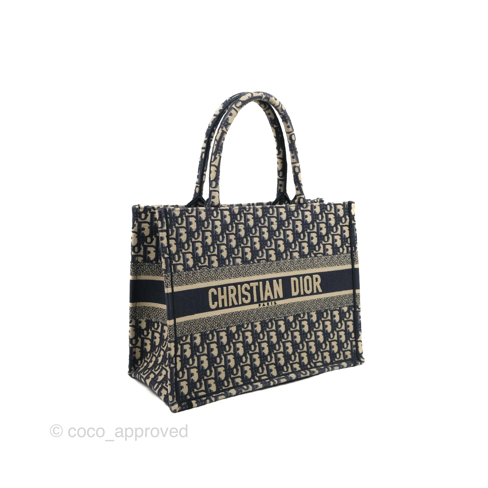 Christian Dior Medium (Old Small) Dior Navy Oblique Embroidery Canvas –  Coco Approved Studio