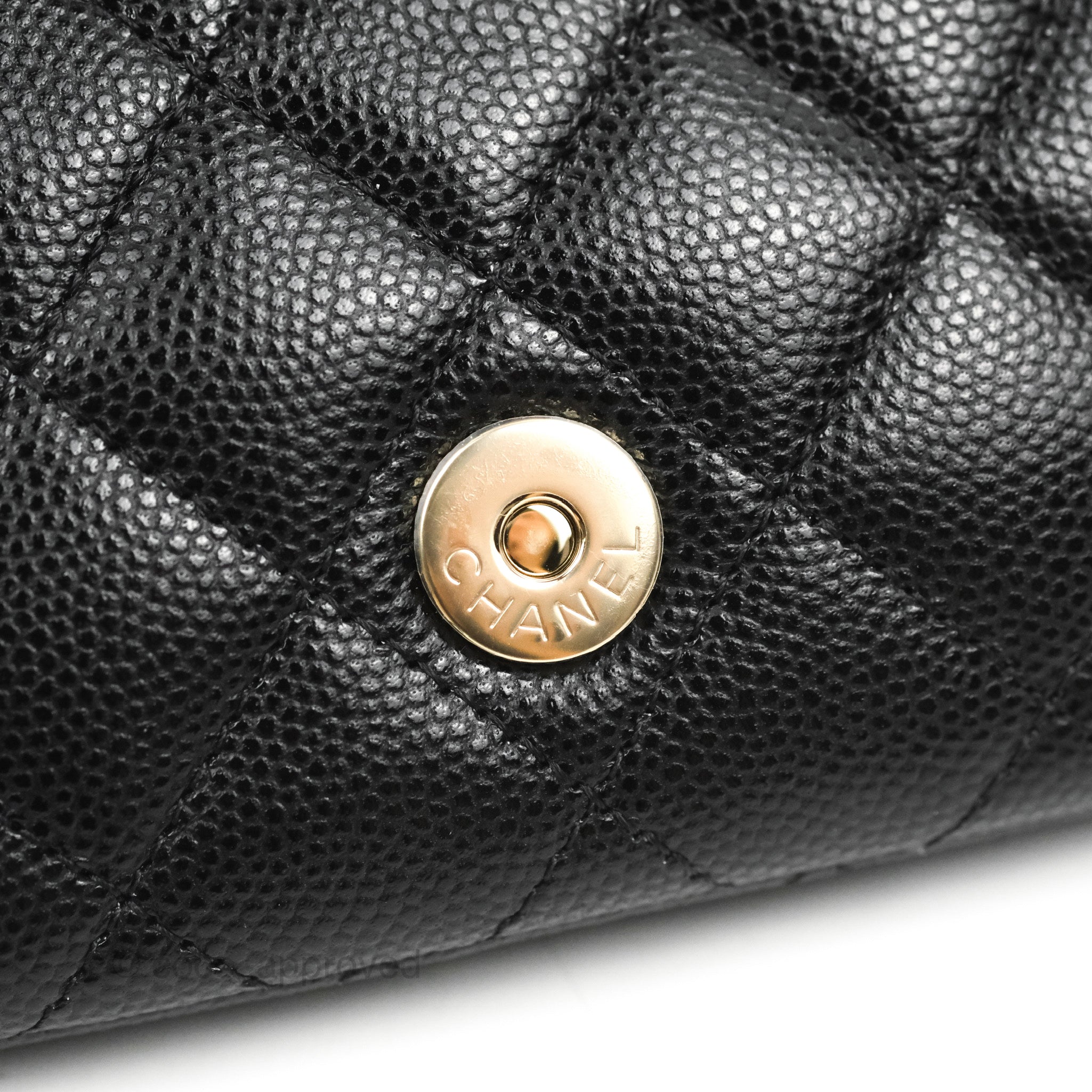 Chanel Quilted Case With Chain Black Caviar Gold Hardware – Coco