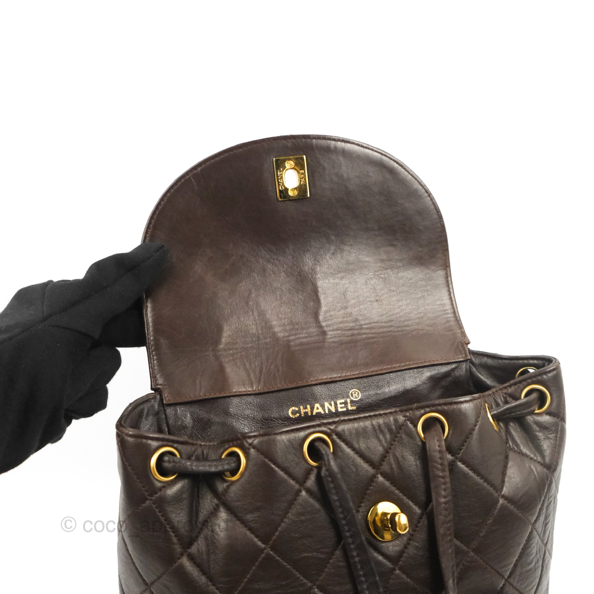 Chanel Vintage CC Duma Backpack Brown Lambskin 24K Gold Hardware – Coco  Approved Studio