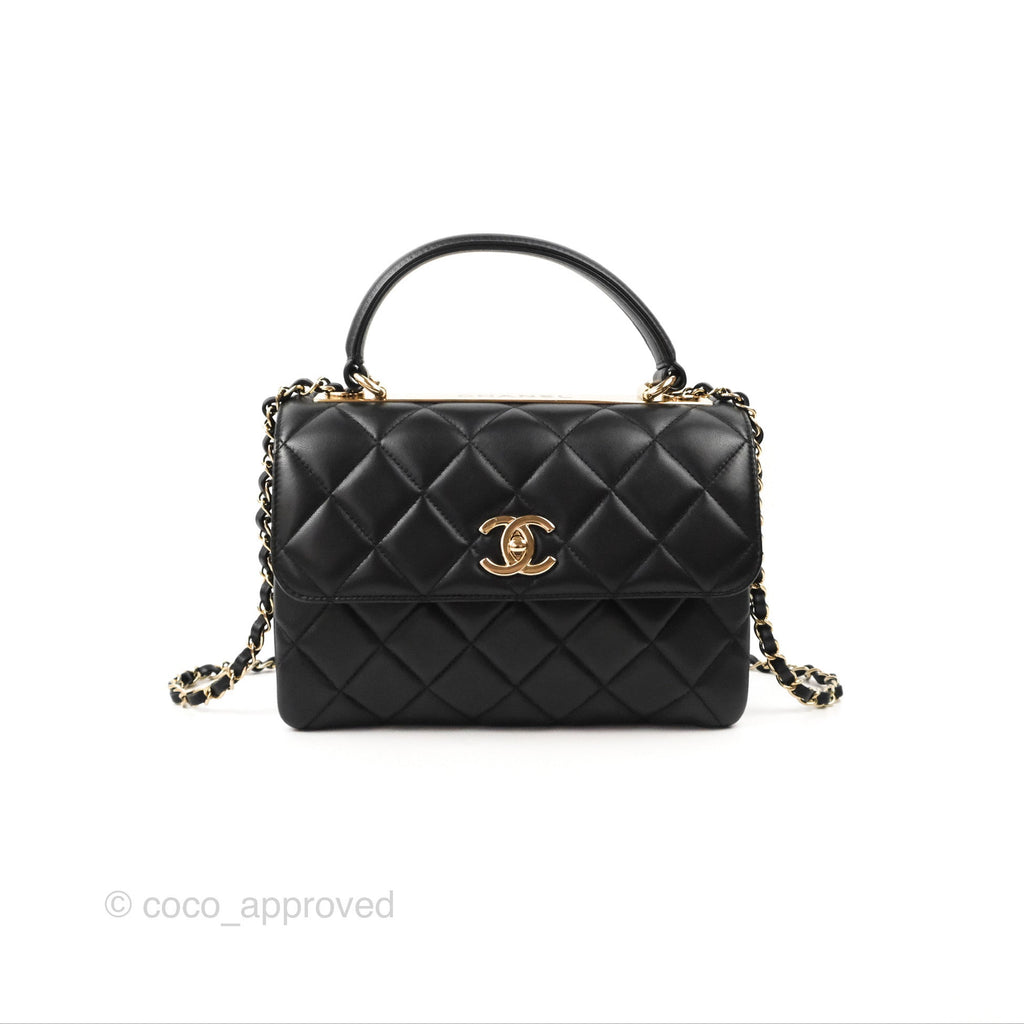 Chanel Trendy CC Small Black Lambskin Gold Hardware – Coco