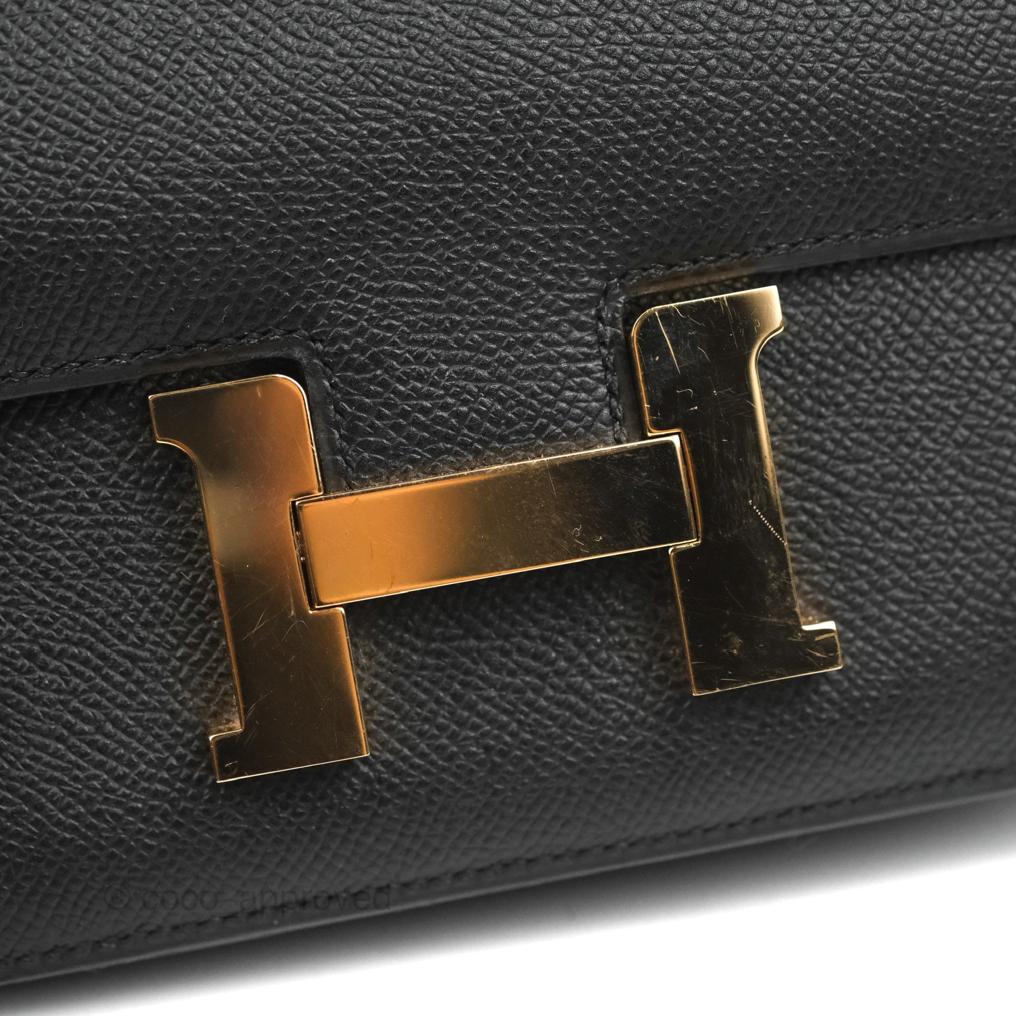 Hermès Black Epsom 18 cm Constance with Rose Gold Hardware