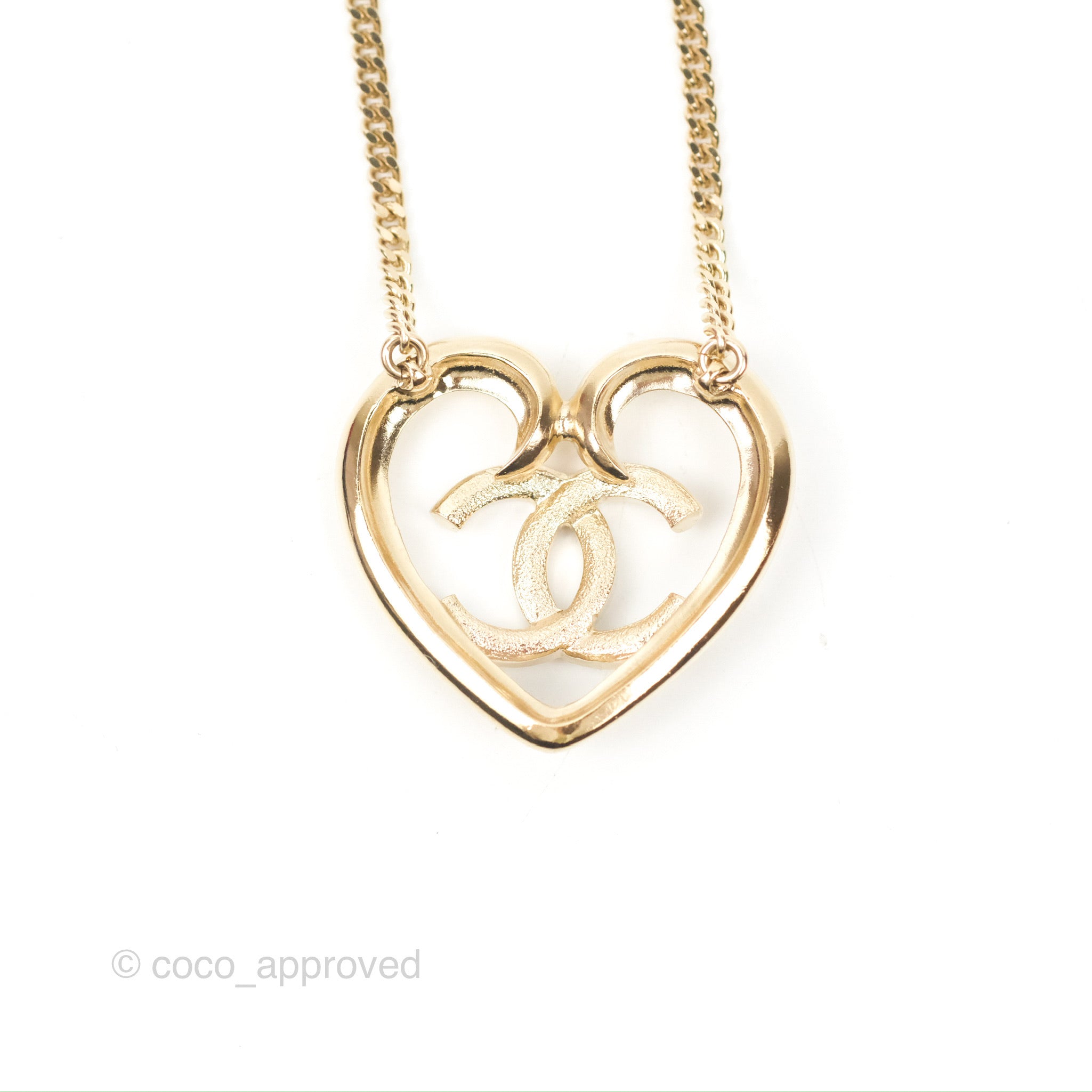 Chanel Heart CC Crystal Necklace Gold Tone 23C – Coco Approved Studio