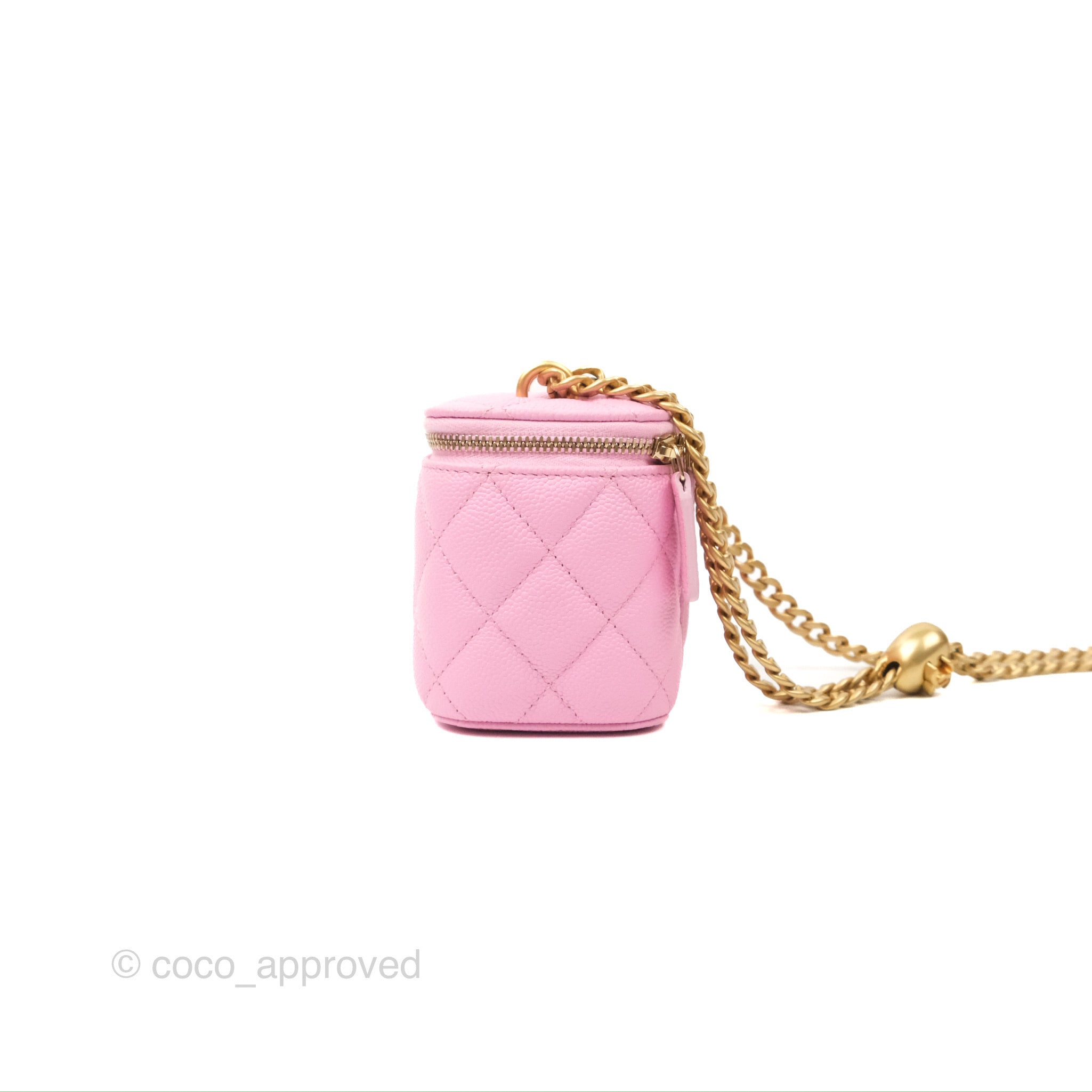 Chanel Mini Vanity With Chain Pink Caviar Gold Hardware