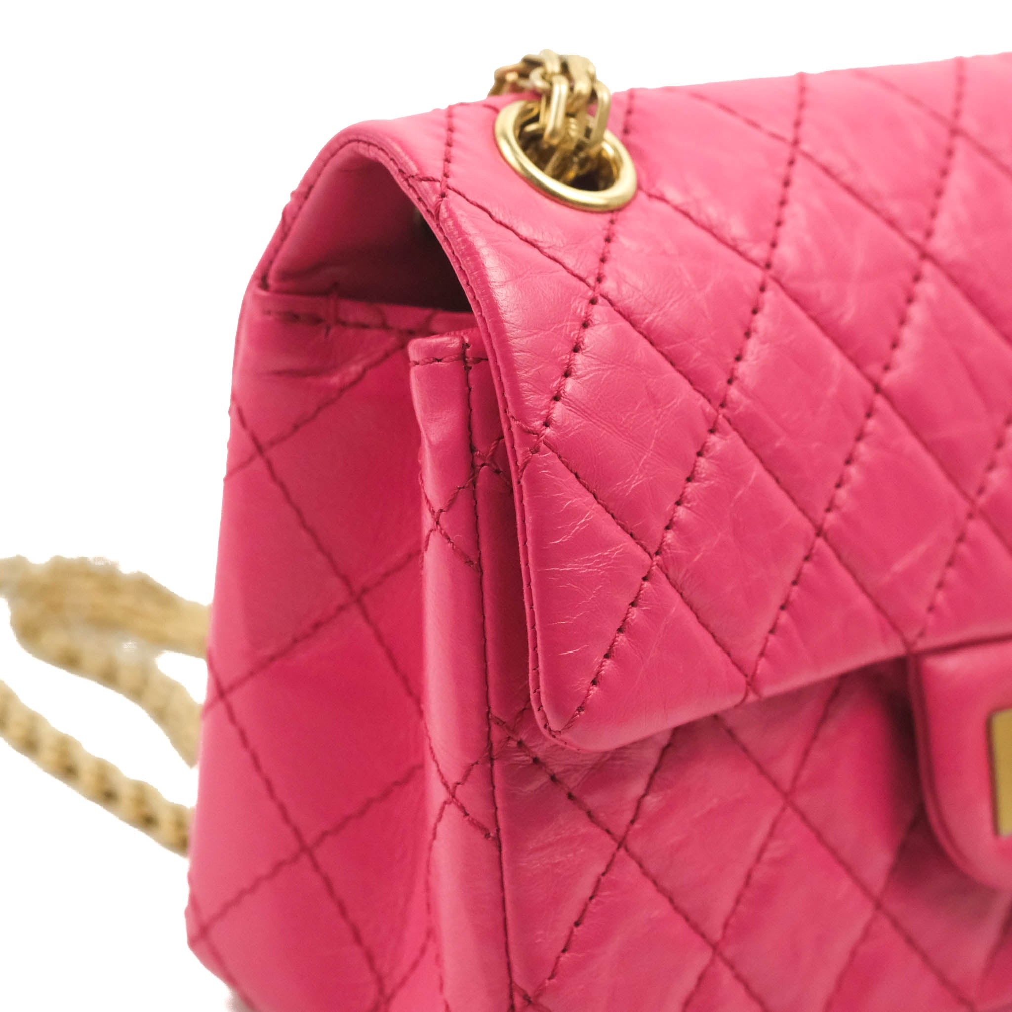 Chanel Mini Reissue 224 Fuschia Pink Aged Calfskin Aged Gold Hardware – Coco  Approved Studio