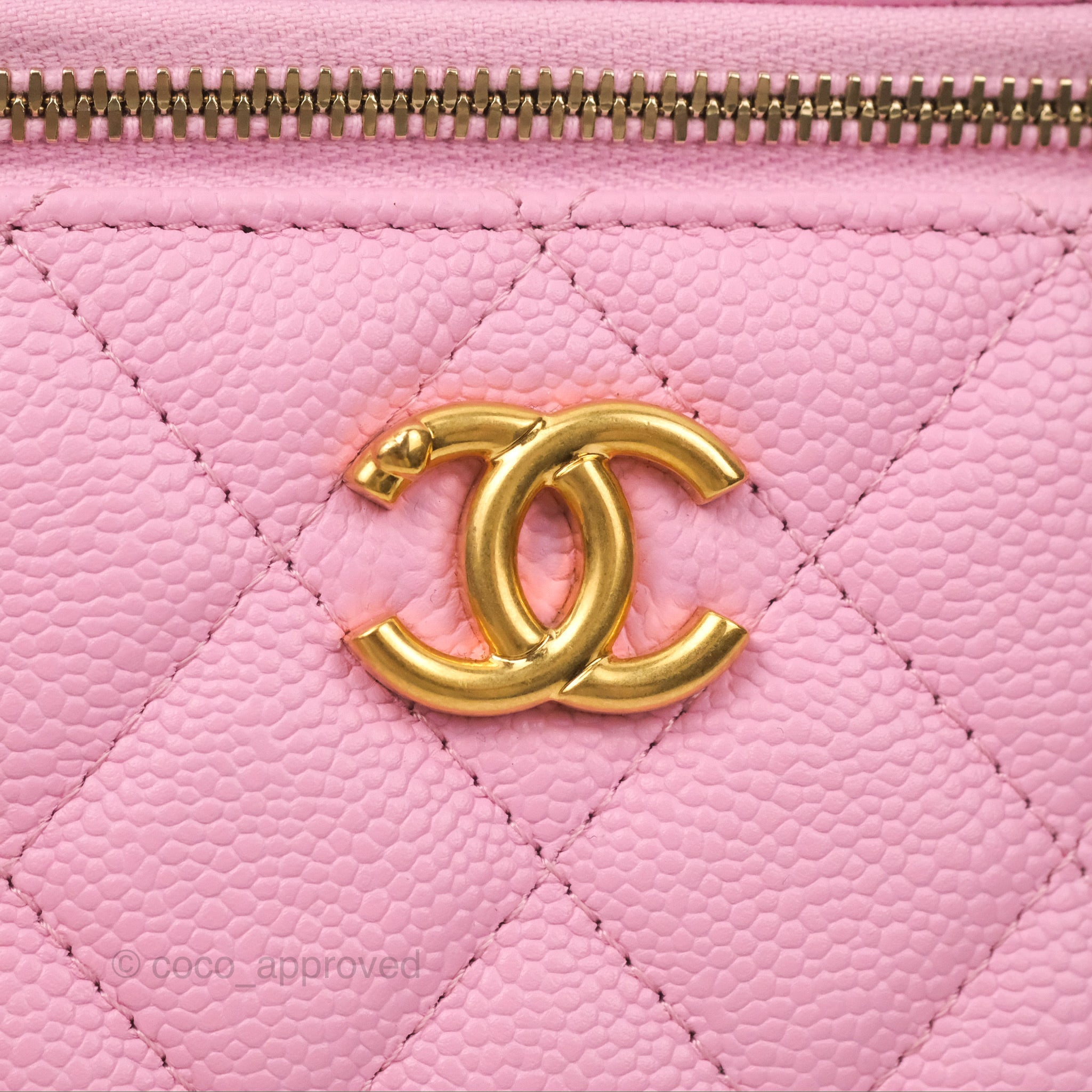 Chanel Caviar Vanity Hot Pink Quilted CC Chain Vanity Shoulder Crossbody  RARE!