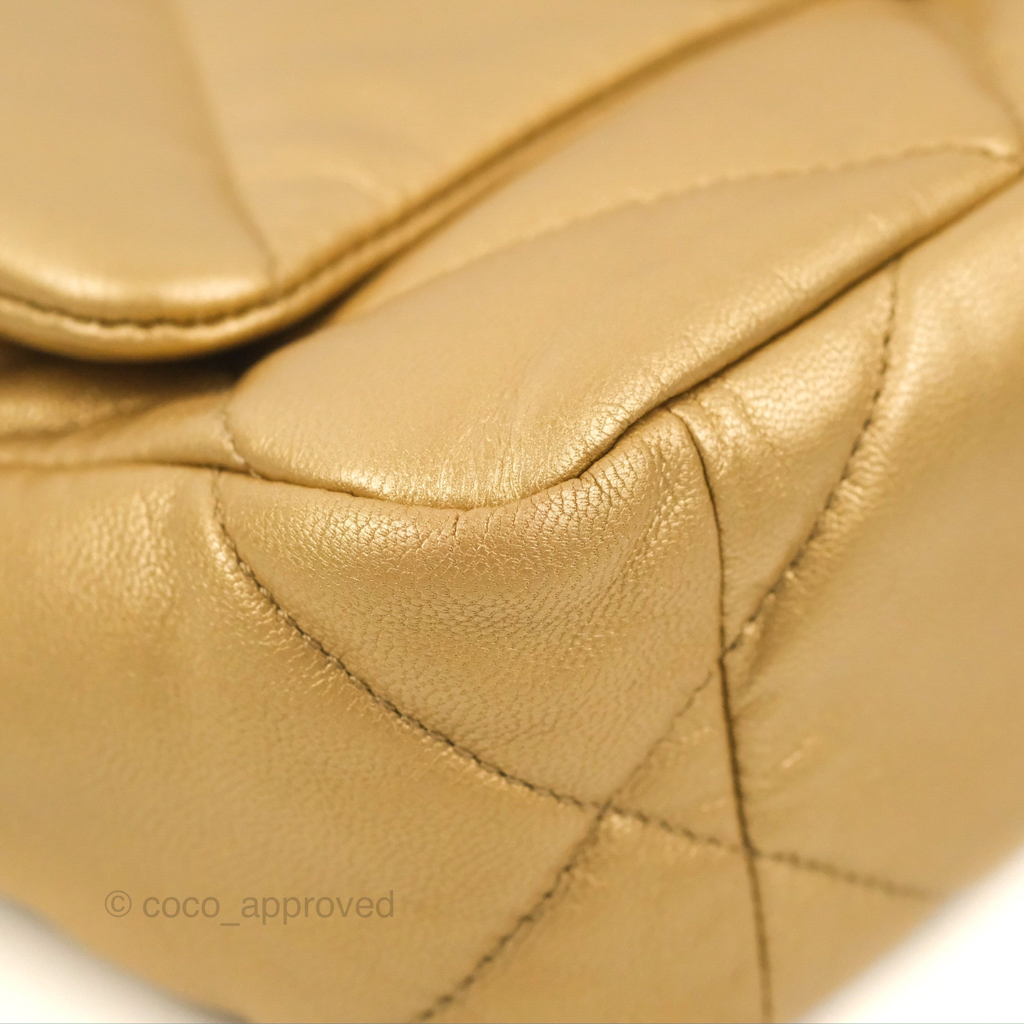 Metallic Lambskin & Gold-Tone Metal Gold Mini Flap Bag
