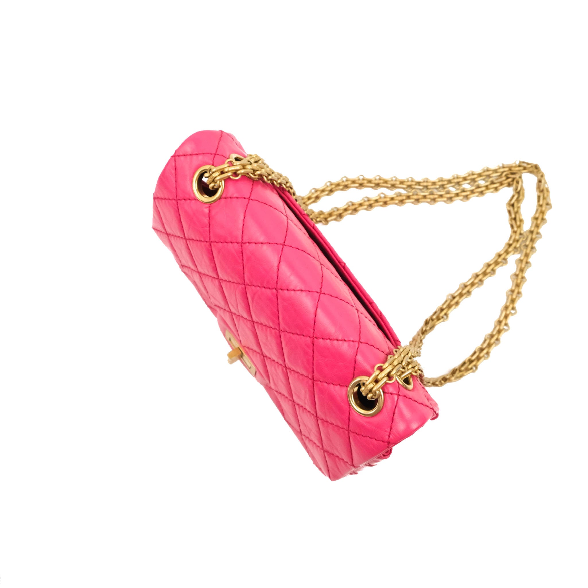 Chanel Mini Reissue 224 Fuschia Pink Aged Calfskin Aged Gold Hardware – Coco  Approved Studio