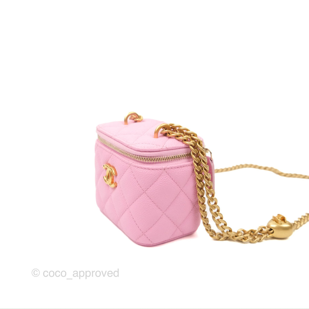 Chanel Sakura Pink Caviar Vertical Vanity Bag With Chain, myGemma, QA