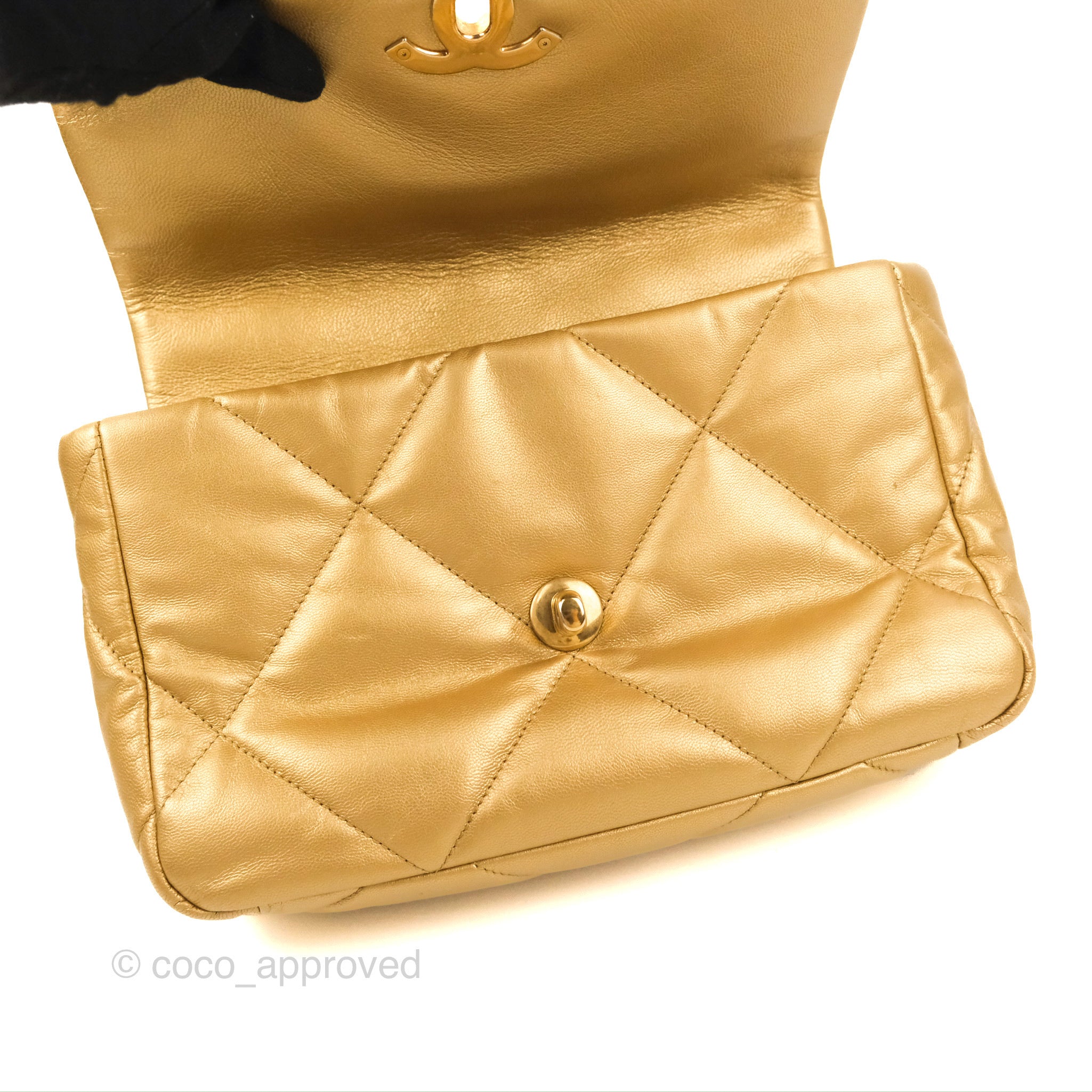 Chanel 19 Small Metallic Gold Lambskin Mixed Hardware – Coco