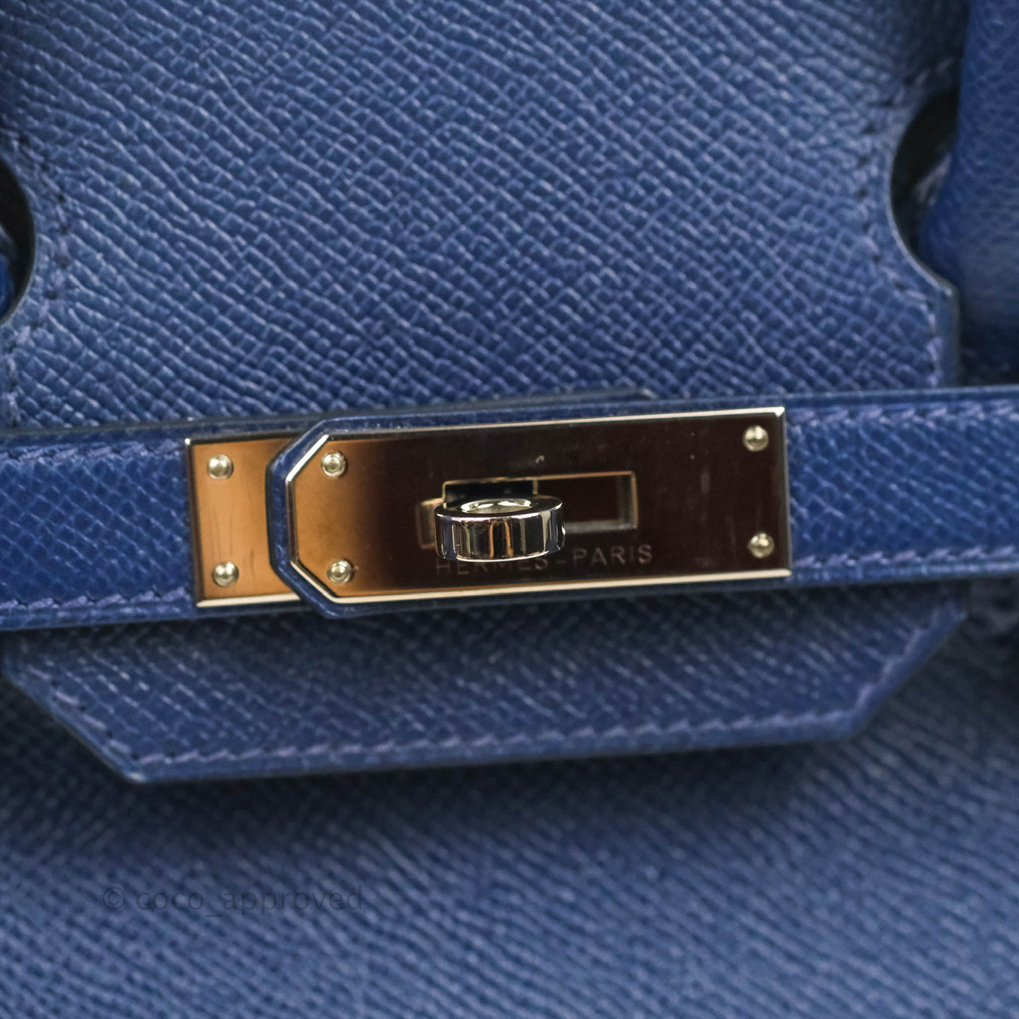 Hermes Birkin Handbag Blue Epsom with Palladium Hardware 30 Blue 22176364