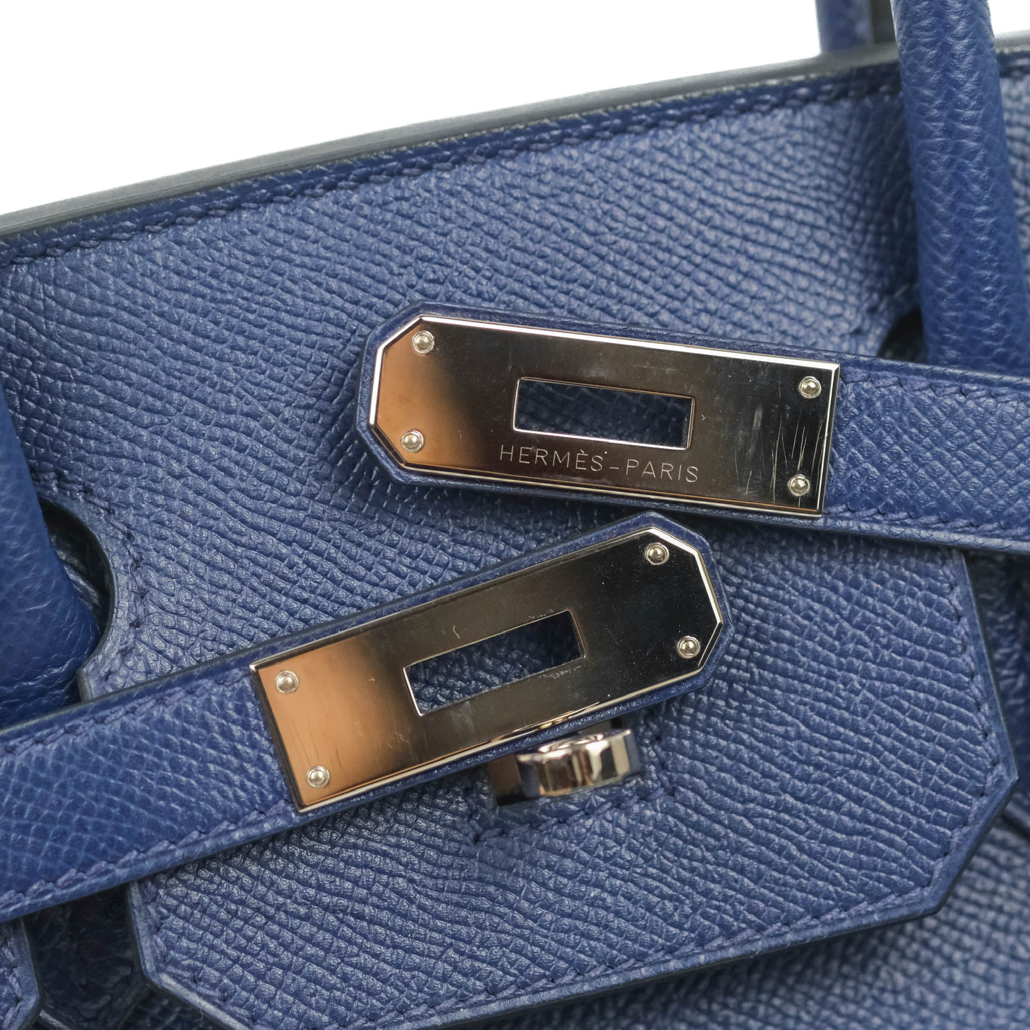 Hermes - Limited Edition Birkin 30 Cote-a-cote. $32,500. Color: Blue  Sapphire & Caban, Palladium Hardware Condition: BNIB Stamp: B…