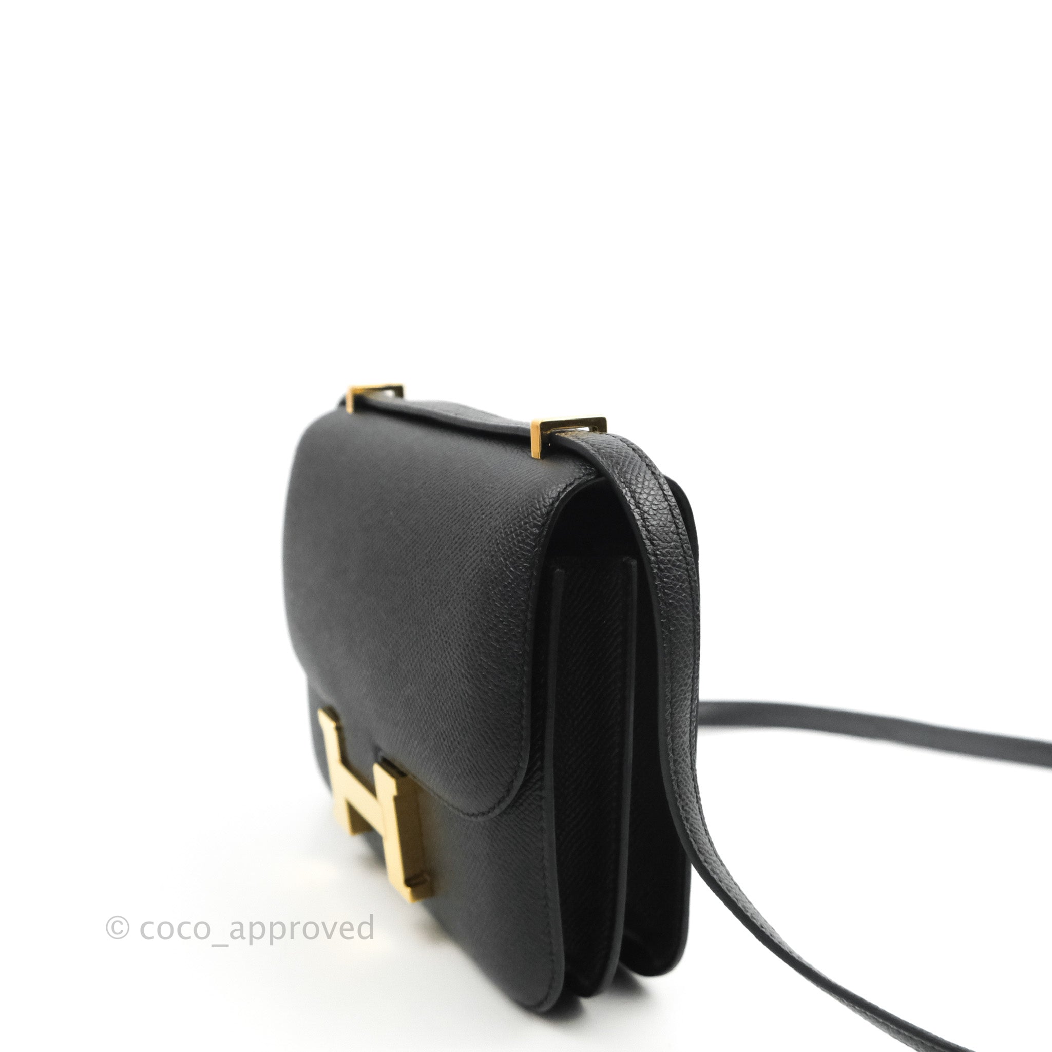 Hermes Constance 18 In Black Epsom With Gold Hardware