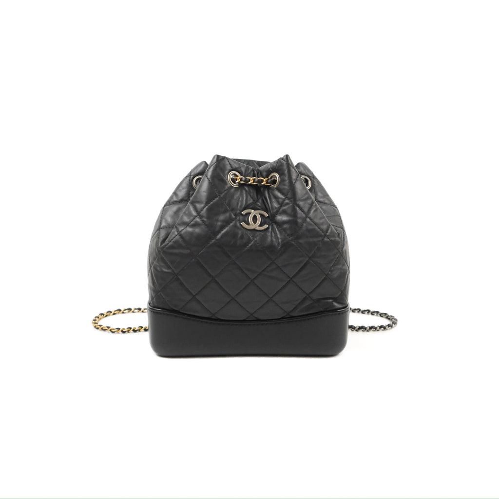 Chanel Small Gabrielle Backpack Black Aged Calfskin