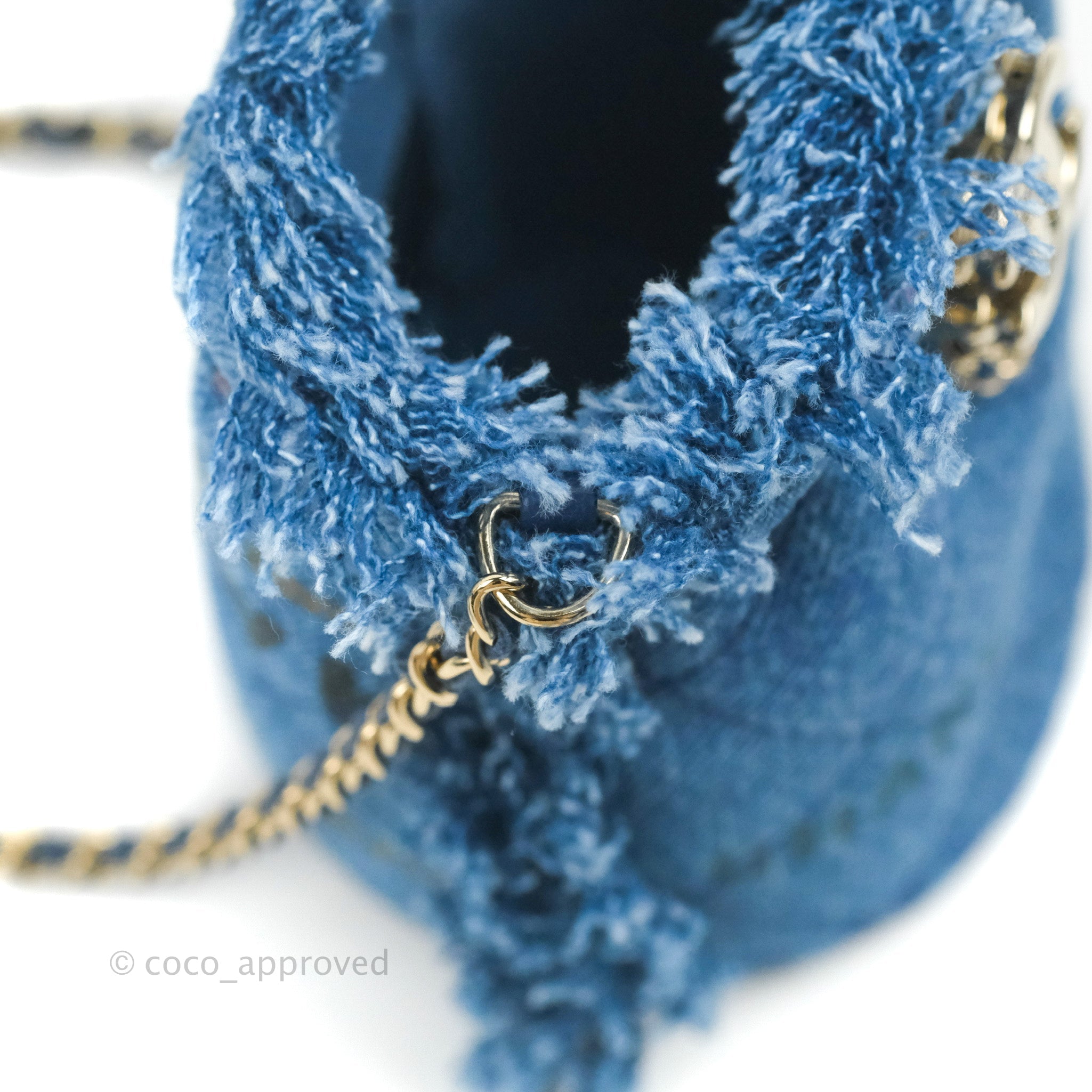 Chanel Blue Denim Drawstring Bucket Bag – Savonches