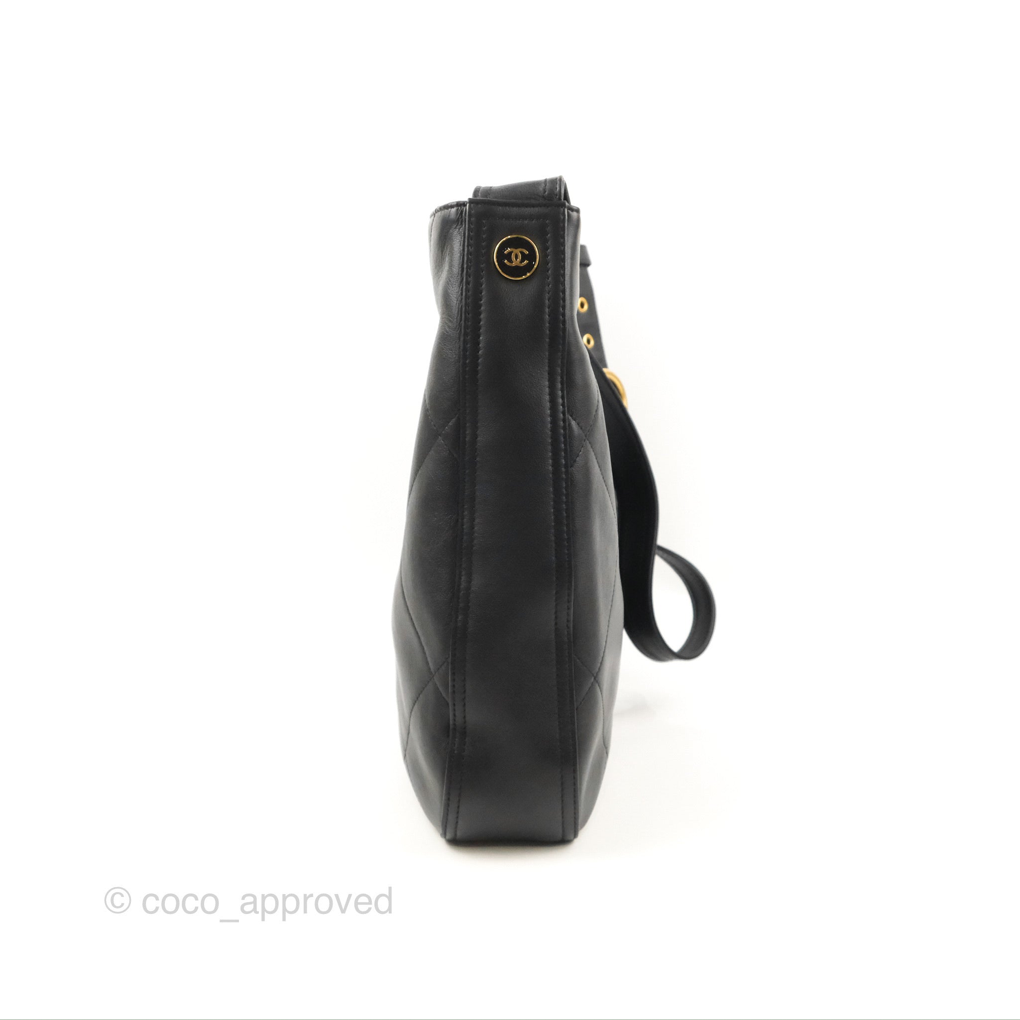 Chanel Large Stitched Easy Mood Hobo Black Calfskin – Coco