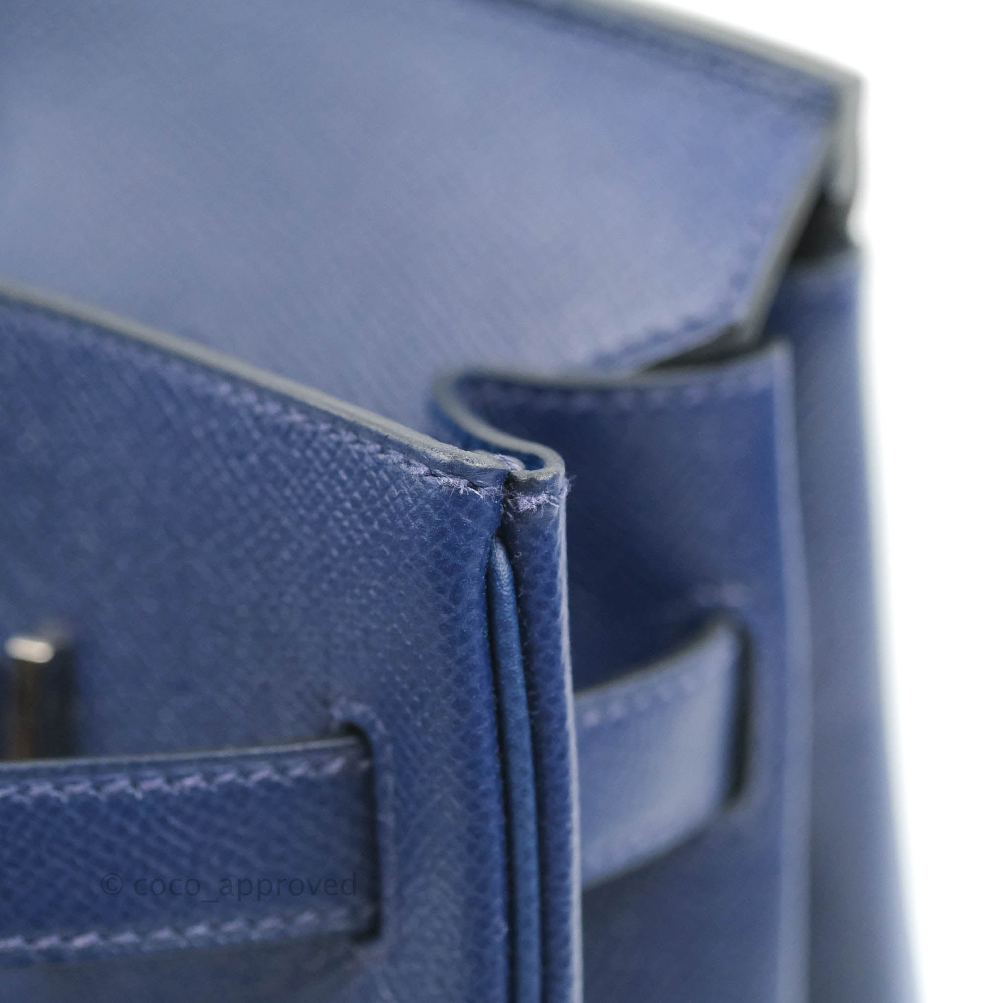 Hermès Blue Sapphire Box Birkin Bag