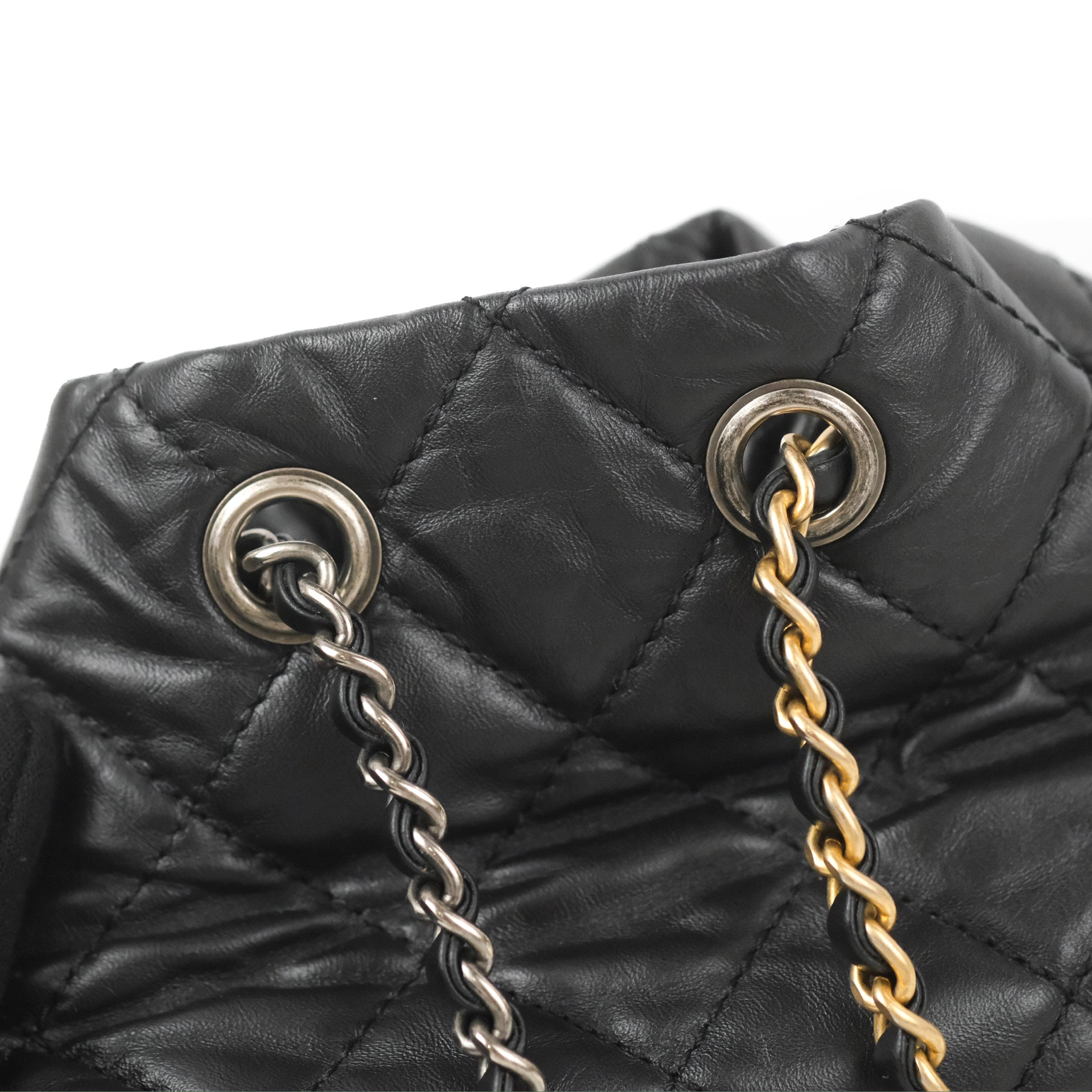CHANEL Aged Calfskin Quilted Small Gabrielle Backpack Black 1270062