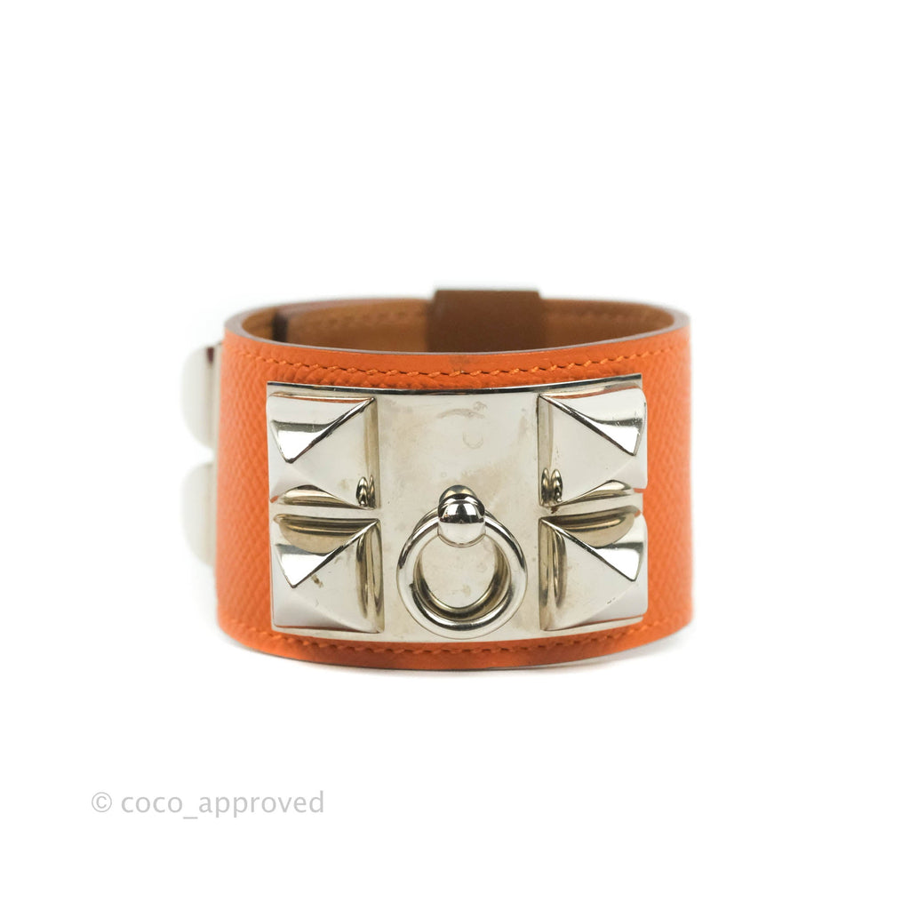 Hermes Collier De Chien 24 bracelet Orange 