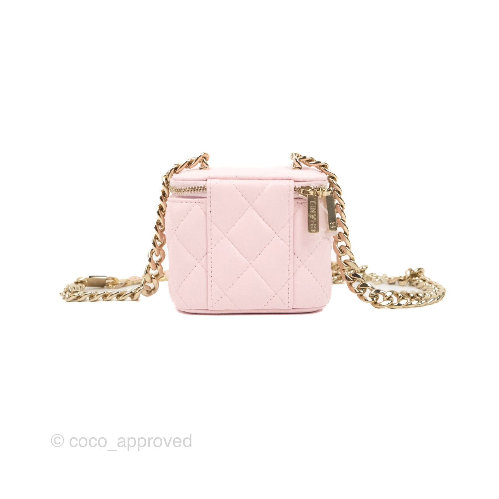 Chanel Mini Vanity With Coco Chain Light Pink Lambskin Gold Hardware – Coco  Approved Studio