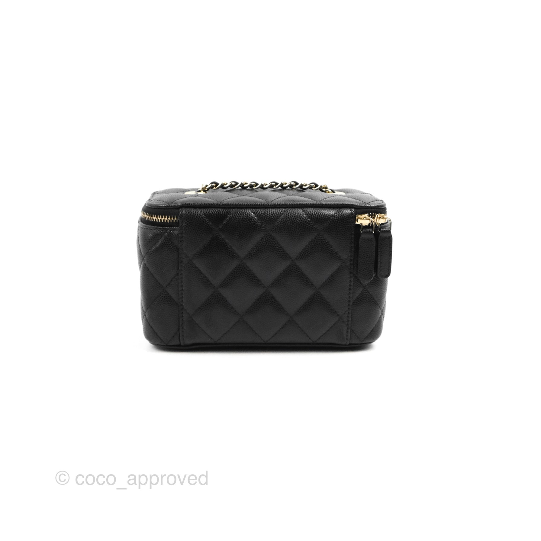 Chanel Classic Vanity with Chain Black Caviar Gold Hardware – Coco Approved  Studio