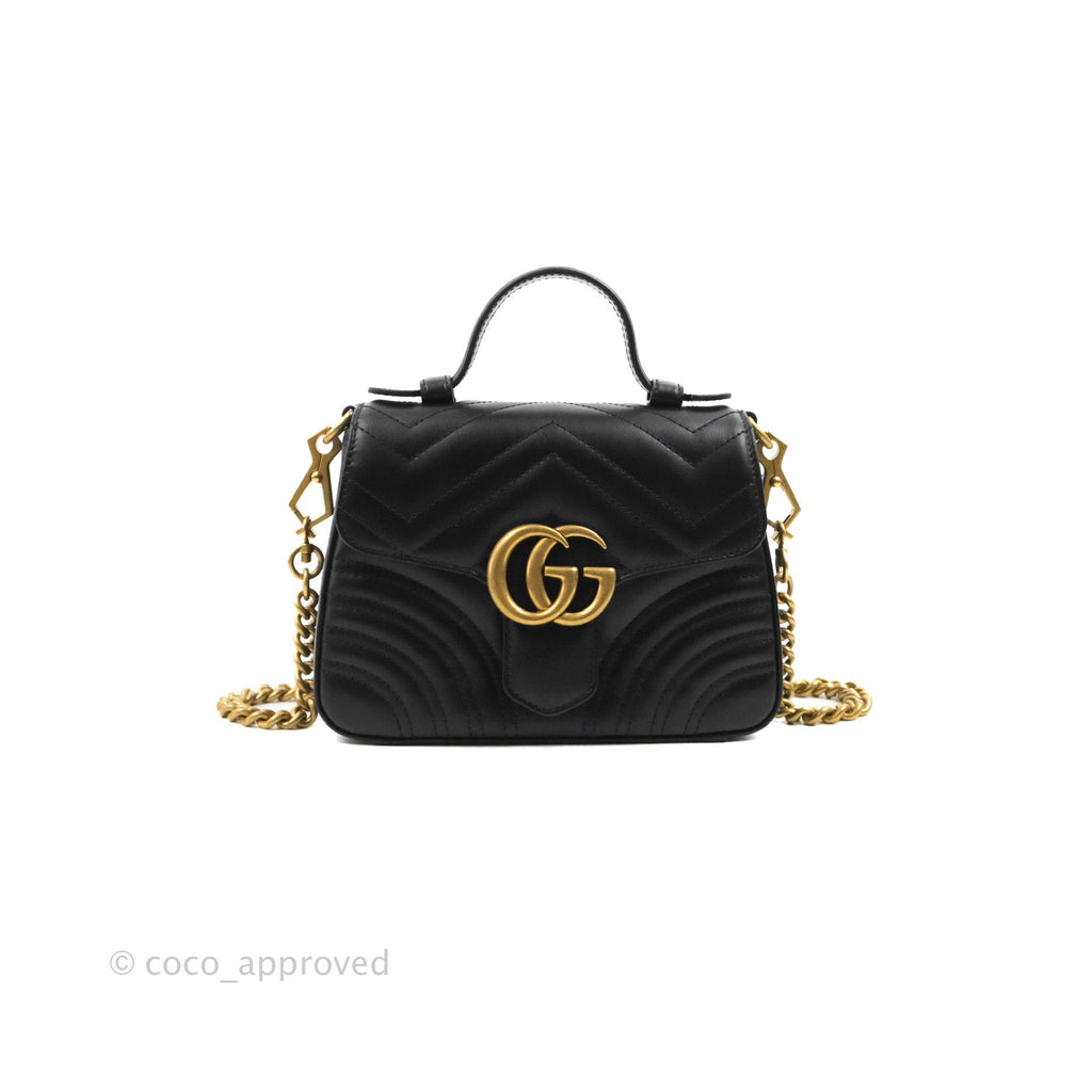 Gucci Mini GG Marmont Top Handle Bag Black