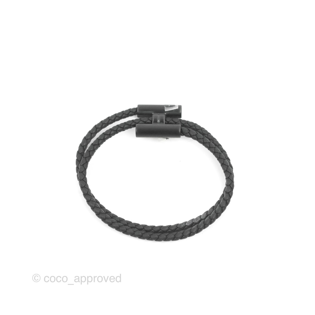 Hermès  Tournis Tresse Bracelet Noir