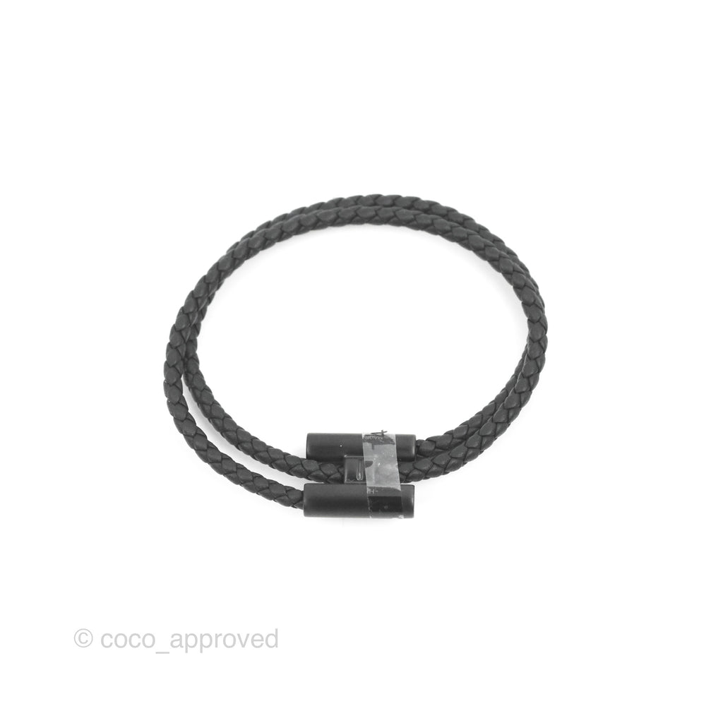 Hermès  Tournis Tresse Bracelet Noir