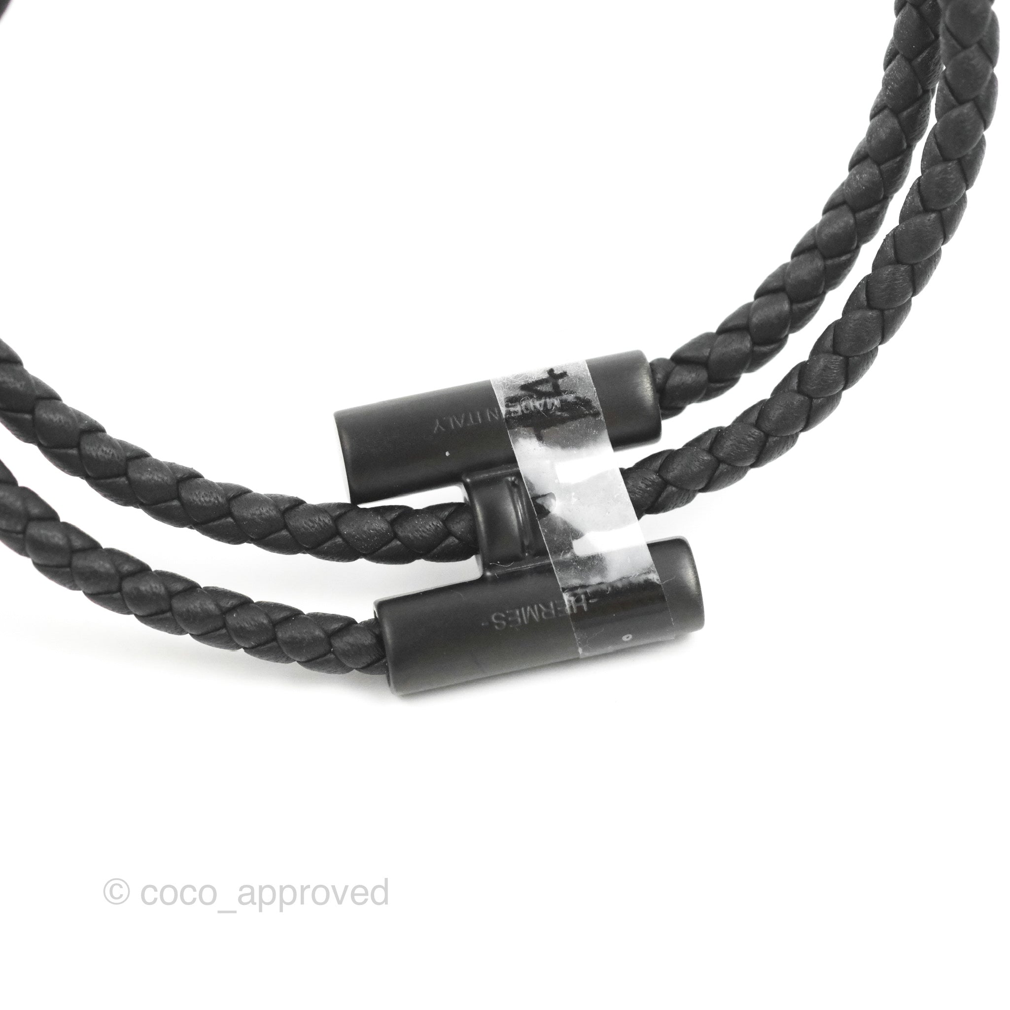 Hermes Tournis Tresse 'So Black' Bracelet - Noir - Size T5 - Brand New