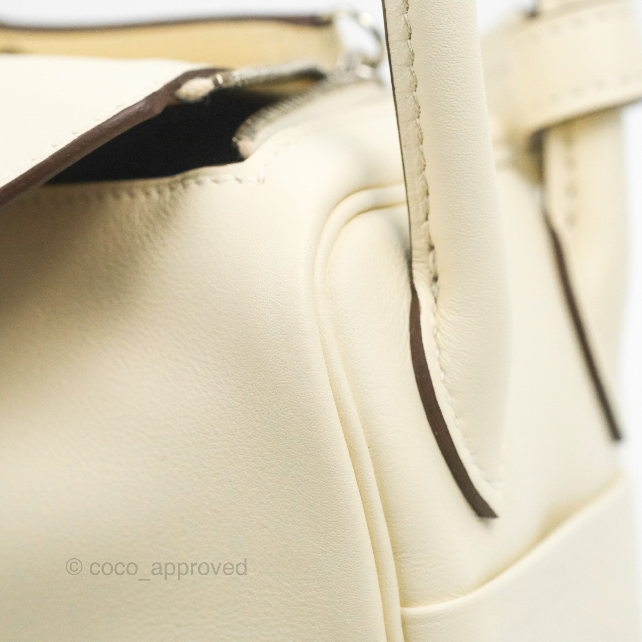 Hermès Lindy Nata and Lime Swift Verso Mini 20 Palladium Hardware, 2023 (Like New), Beige/Yellow Womens Handbag