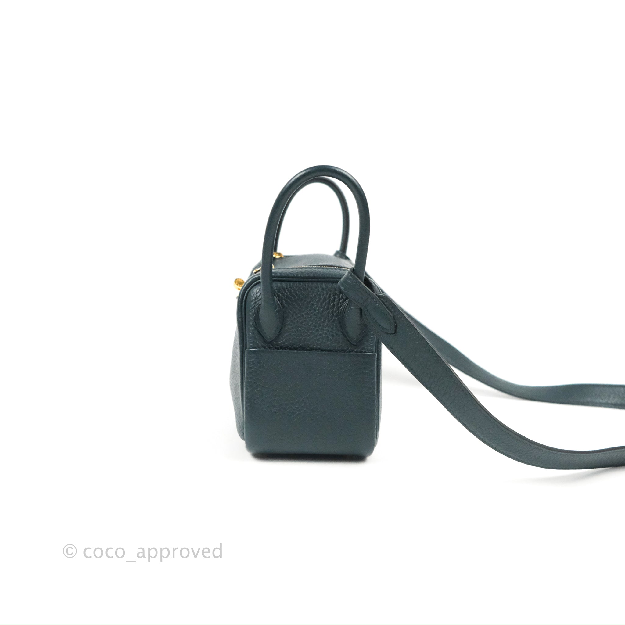 Hermes H079086 Mini Lindy Vert Cypress / CK60 Taurillon Clemence Shoul –  Italy Station