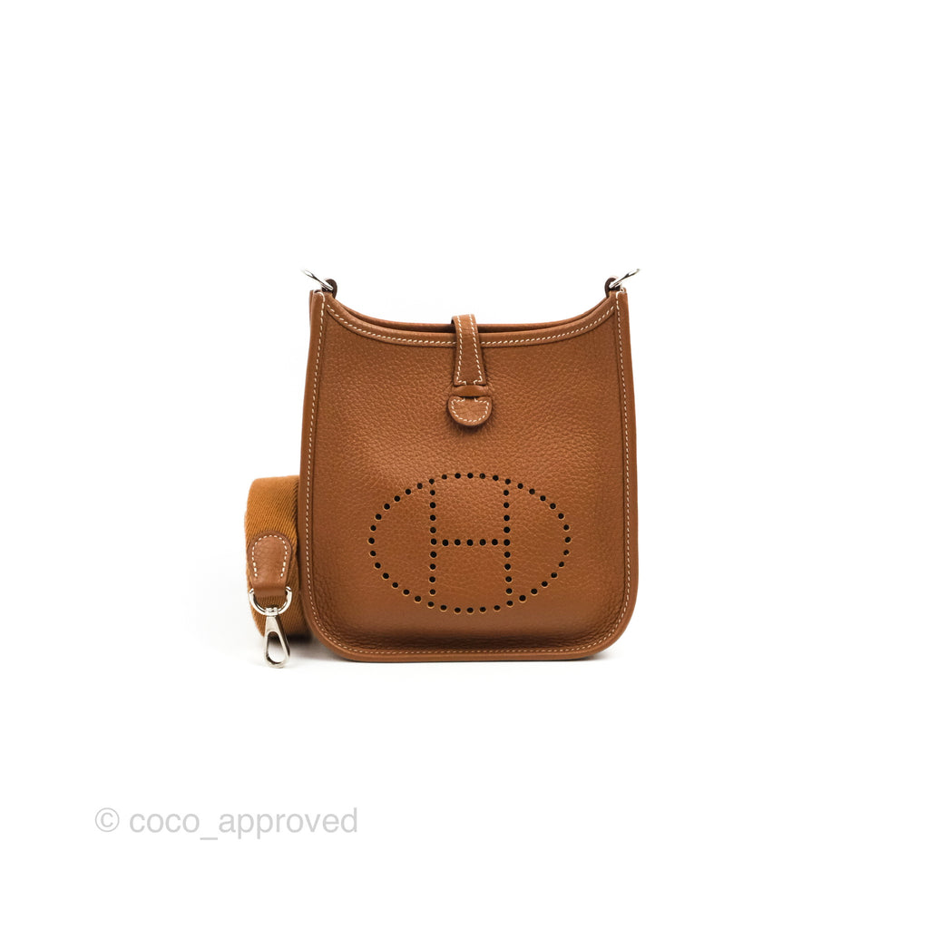 Hermès Mini Evelyne 16 Gold Clemence Palladium Hardware