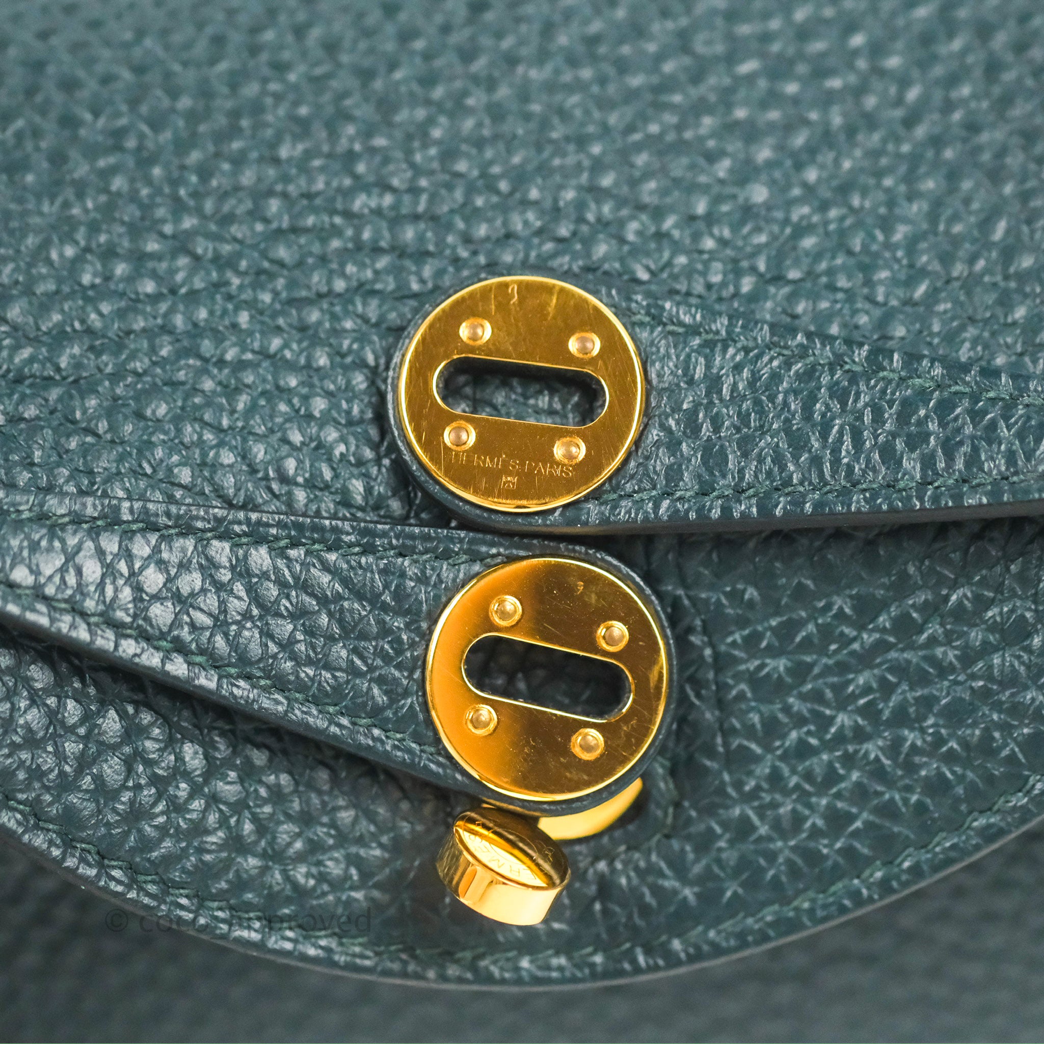 Hermès Mini Lindy 20 Vert Cypres Clemence Gold Hardware – Coco